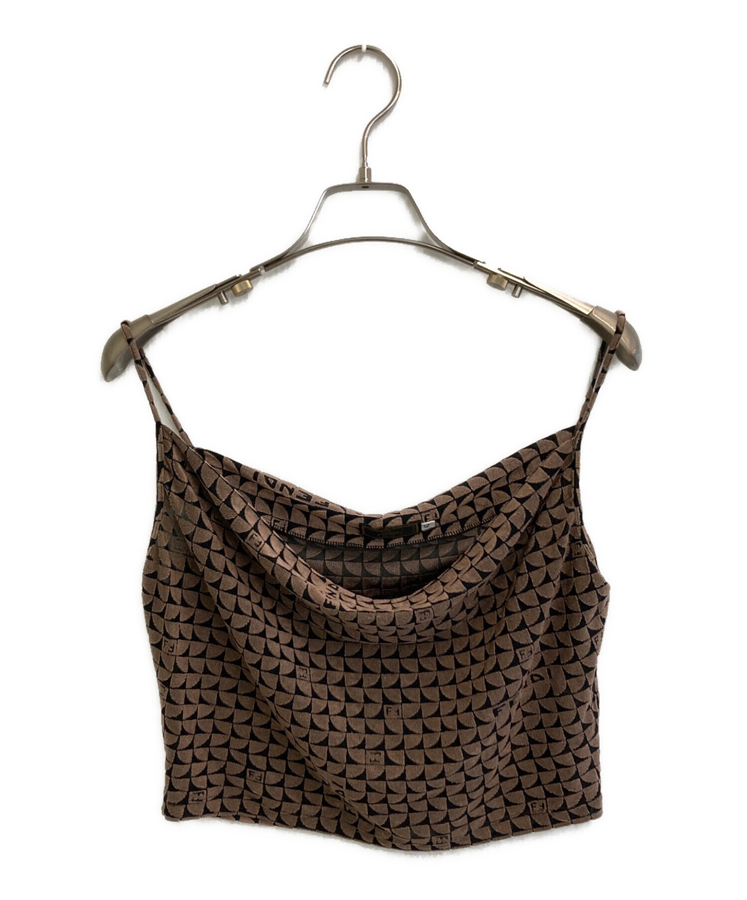【M3】FENDI キャミソール 中古・古着通販】FENDI (フェンディ) 総柄キャミソール ブラウン
