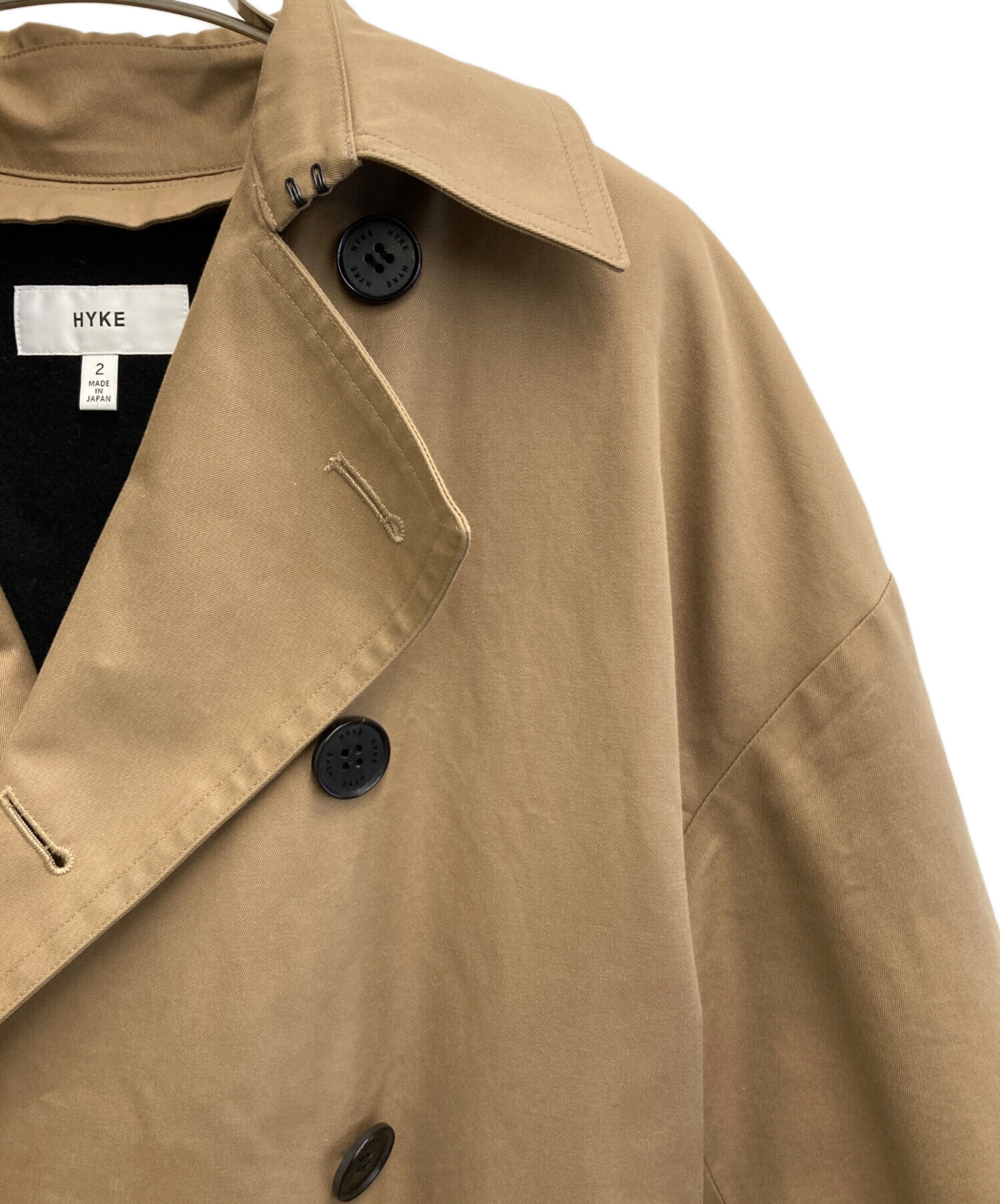 中古・古着通販】HYKE (ハイク) BIG FITトレンチコート ベージュ 中古・古着通販】HYKE (ハイク) BIG FITトレンチコート ベージュ