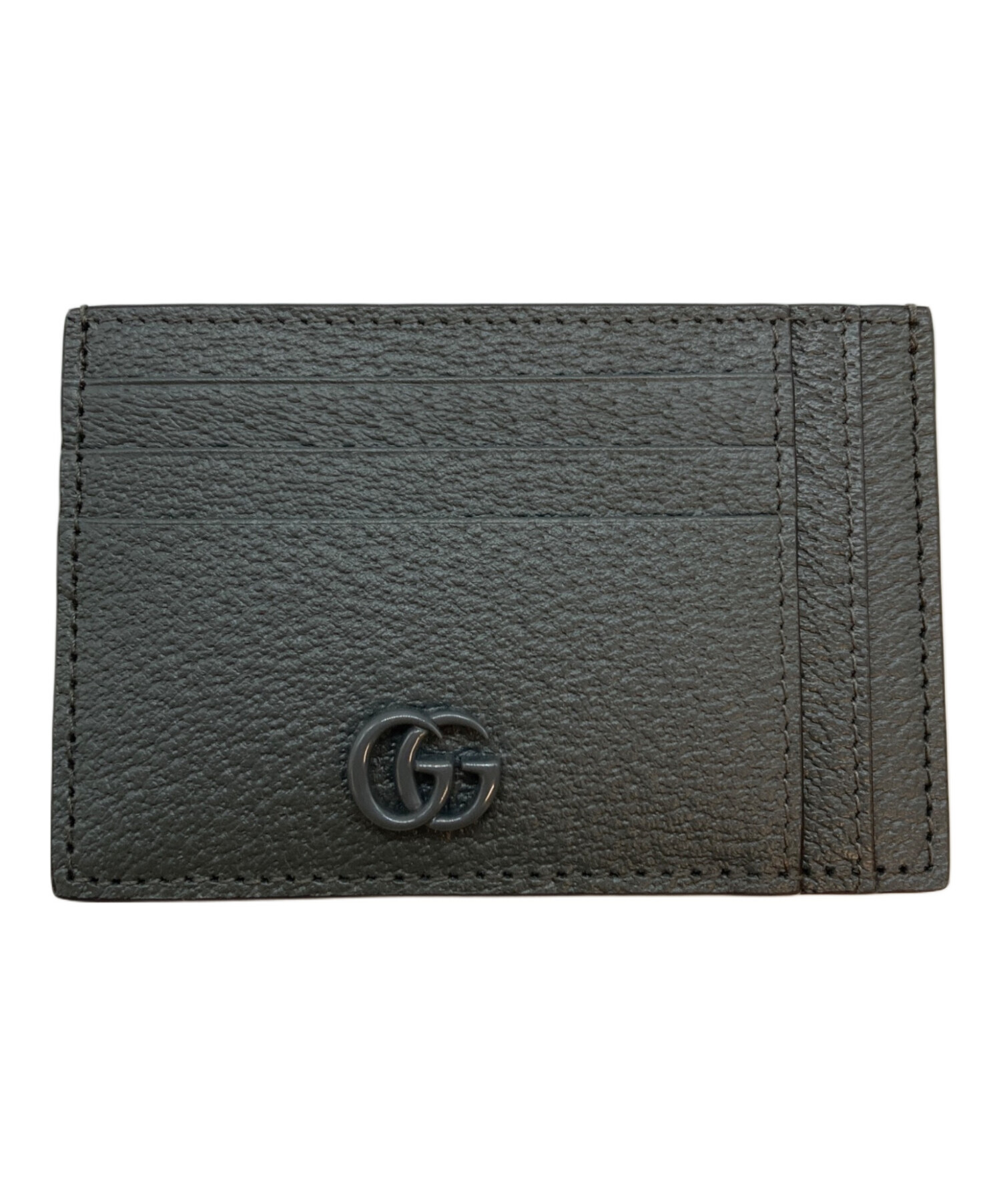 中古・古着通販】GUCCI (グッチ) ダブルG レザー カードケース グレー