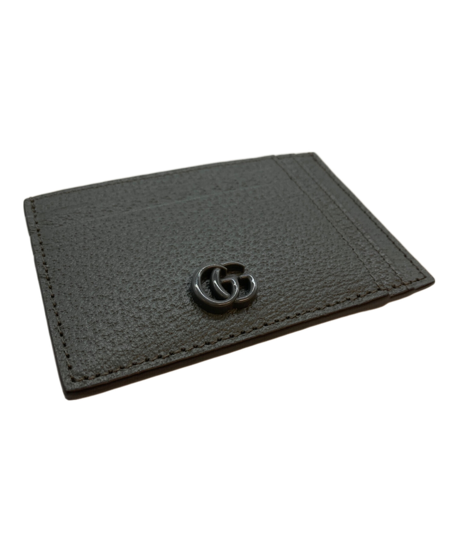 中古・古着通販】GUCCI (グッチ) ダブルG レザー カードケース グレー
