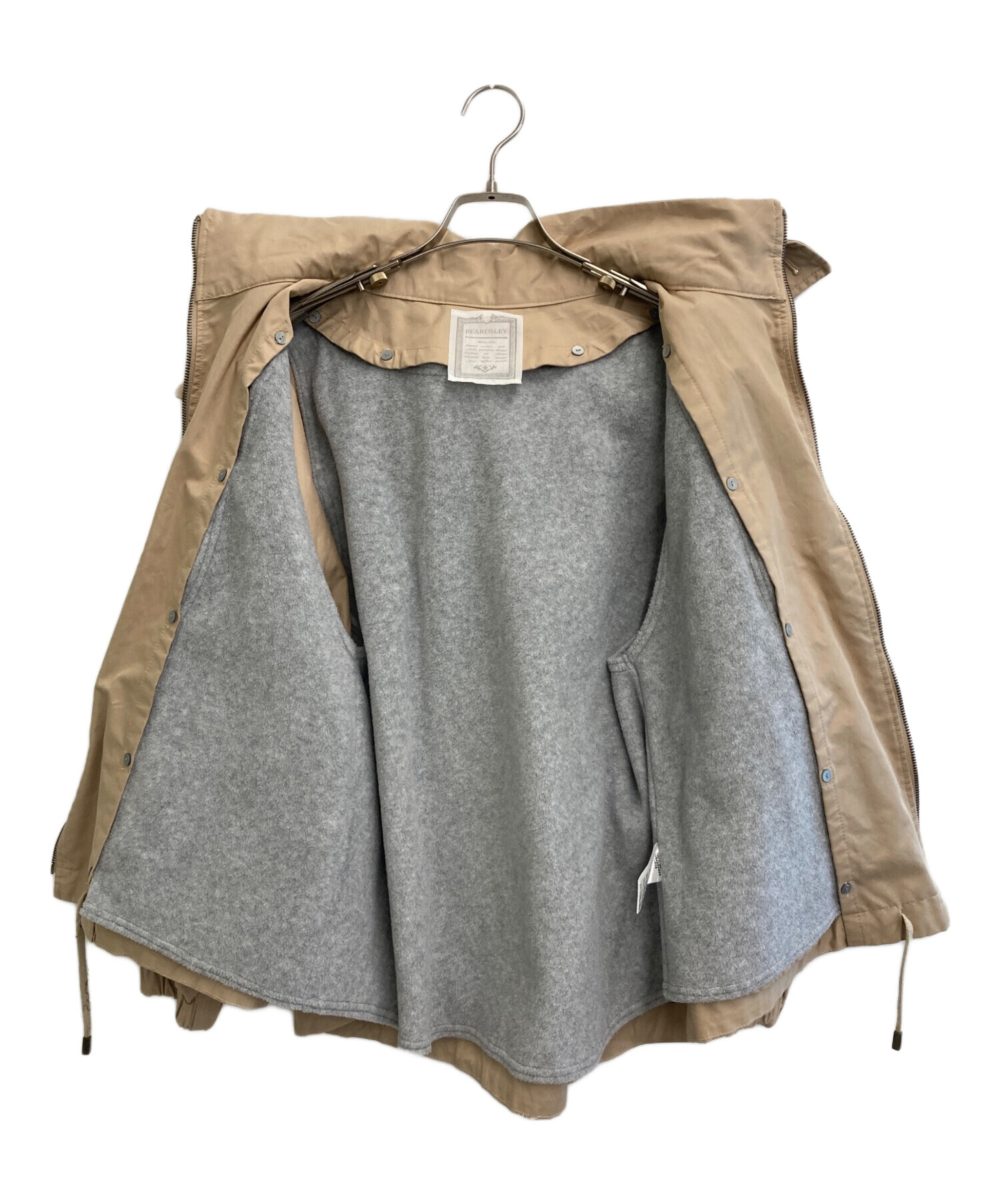 中古・古着通販】BEARDSLEY (ビアズリー) フードブルゾン ベージュ