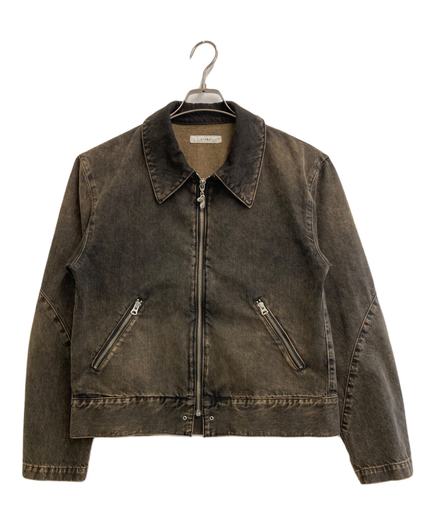 中古・古着通販】jieda (ジエダ) DENIM ZIP JACKET ブラウン サイズ:2