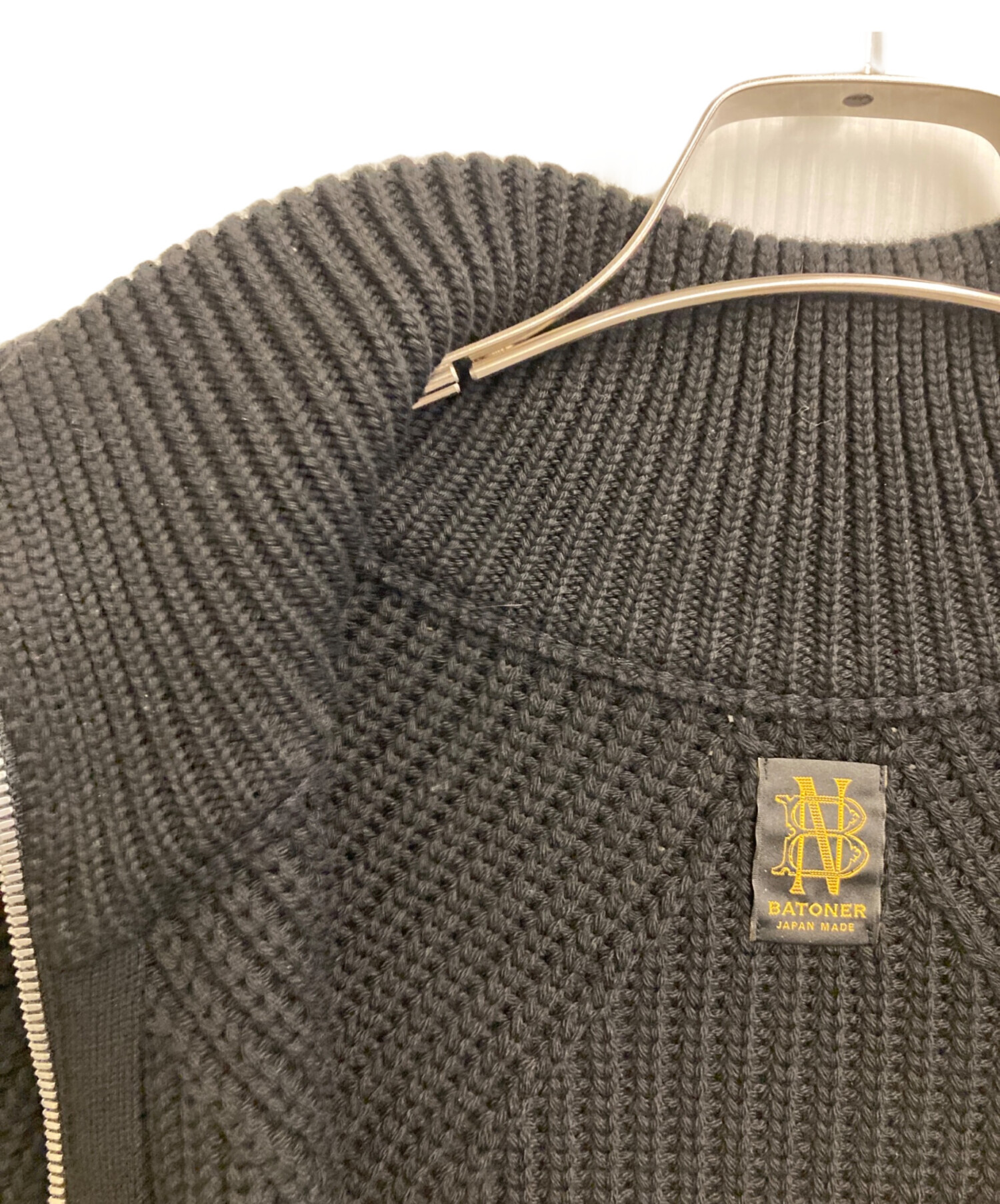 中古・古着通販】BATONER (バトナ―) SIGNATURE DRIVERS KNIT ブラック 