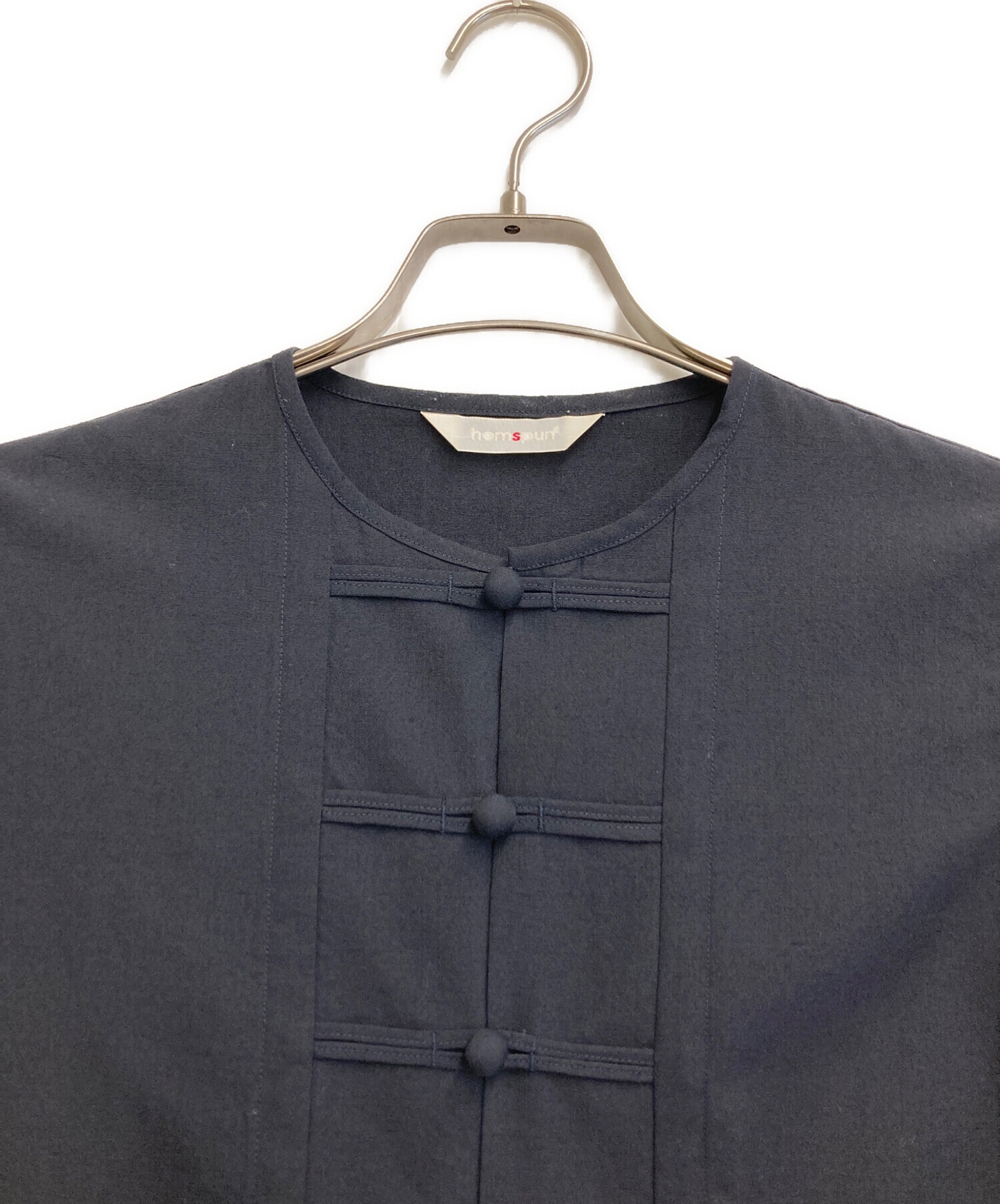 中古・古着通販】homspun (ホームスパン) チャイナワンピース ネイビー