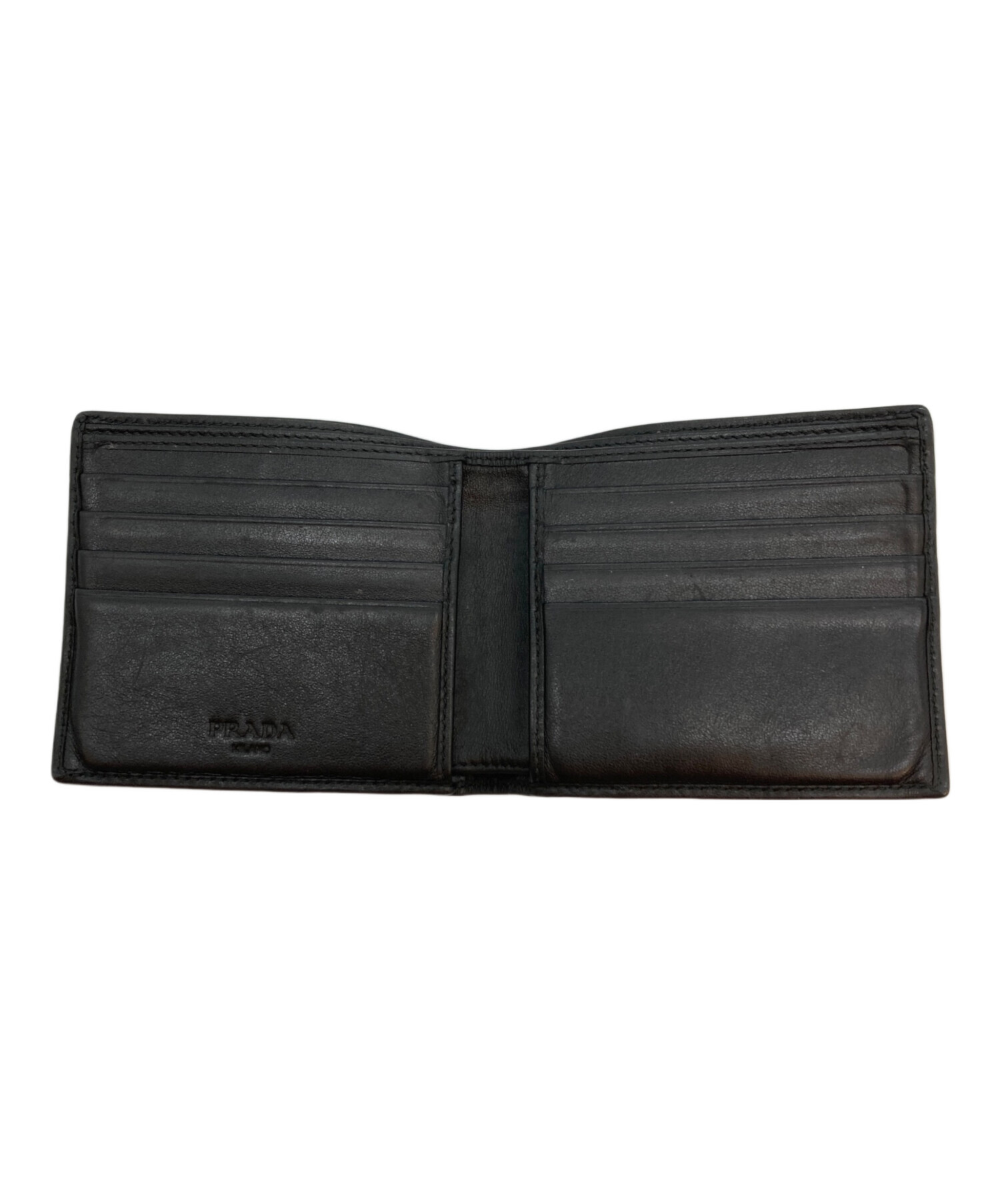 中古・古着通販】PRADA (プラダ) 2つ折り財布 ブラック｜ブランド