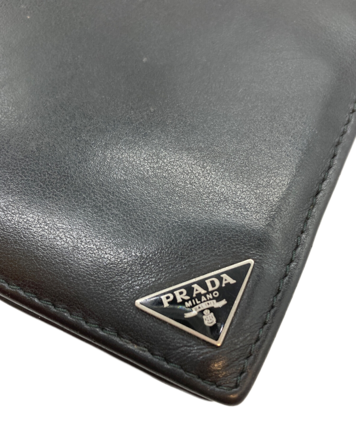 中古・古着通販】PRADA (プラダ) 2つ折り財布 ブラック｜ブランド