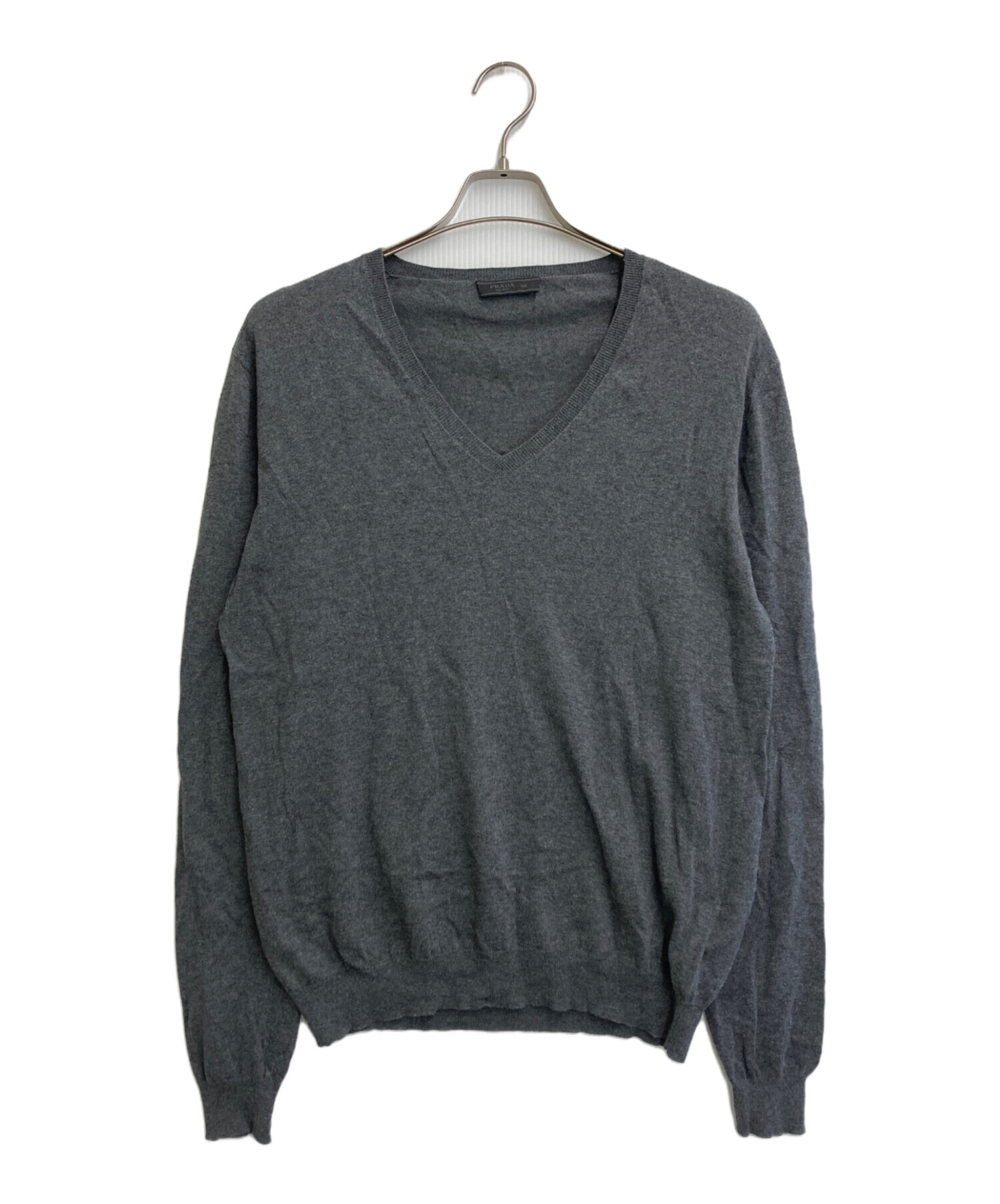 中古・古着通販】PRADA (プラダ) カシミア混Vネックニット グレー