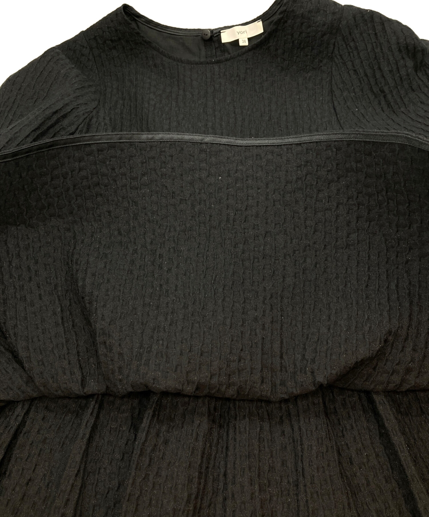 中古・古着通販】YORI (ヨリ) フクレフレアブラウス ブラック サイズ