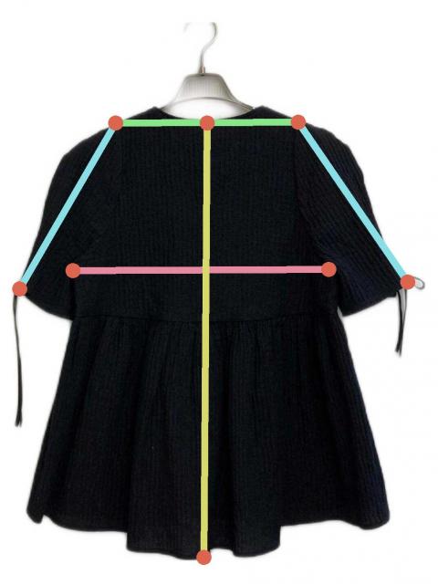 中古・古着通販】YORI (ヨリ) フクレフレアブラウス ブラック サイズ