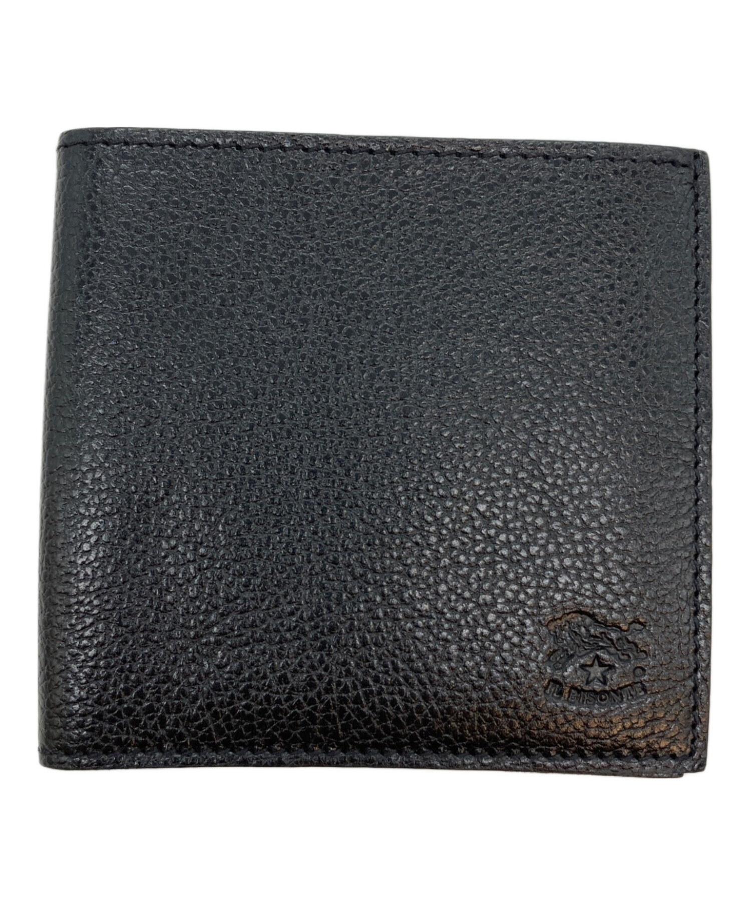 イルビゾンテ ブラック レザー 2つ折り財布 メンズ 送料無料 【中古】 中古・古着通販】IL BISONTE (イル ビゾンテ) 2つ折り財布 ブラック