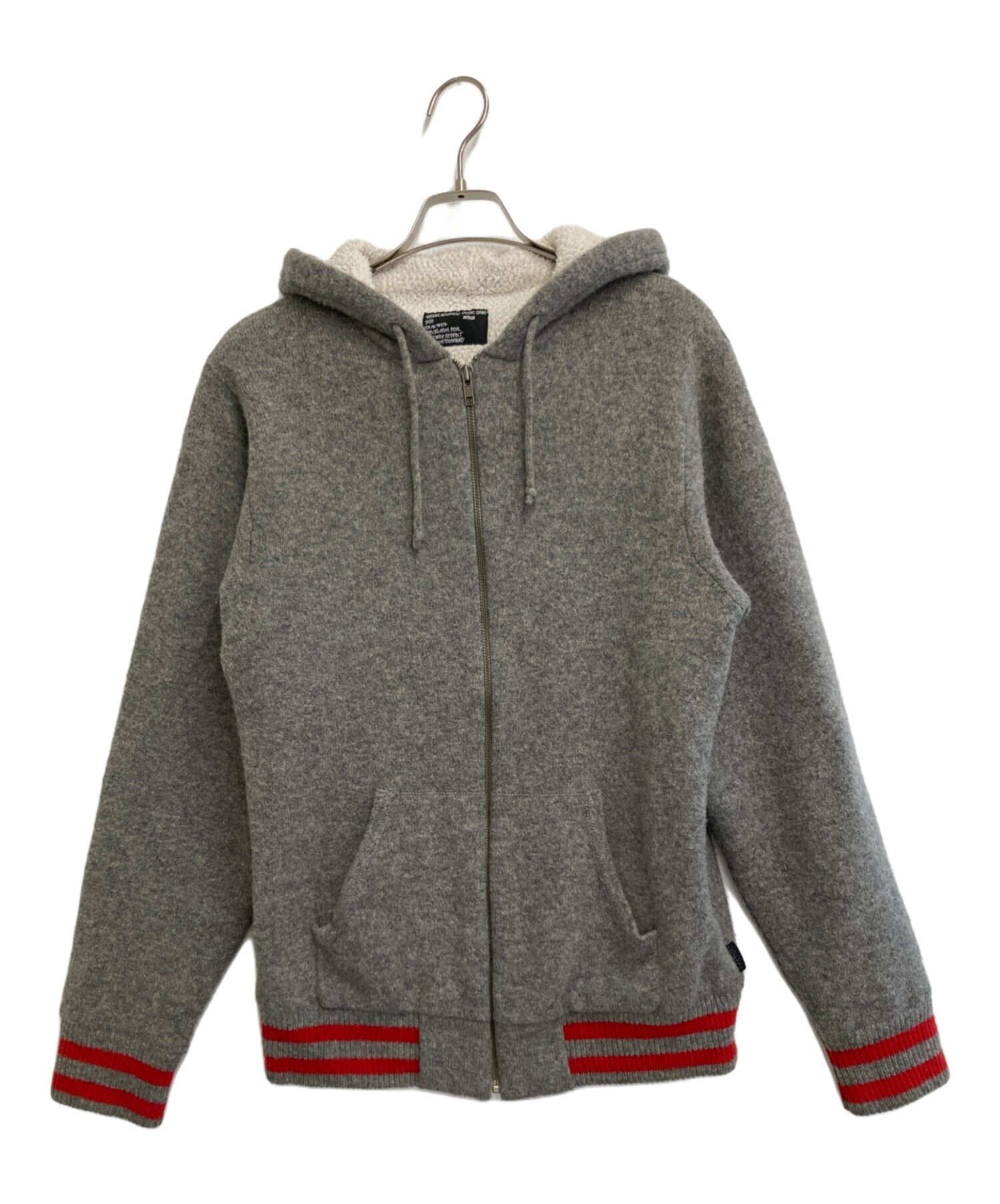 中古・古着通販】stussy (ステューシー) ニットパーカー グレー サイズ