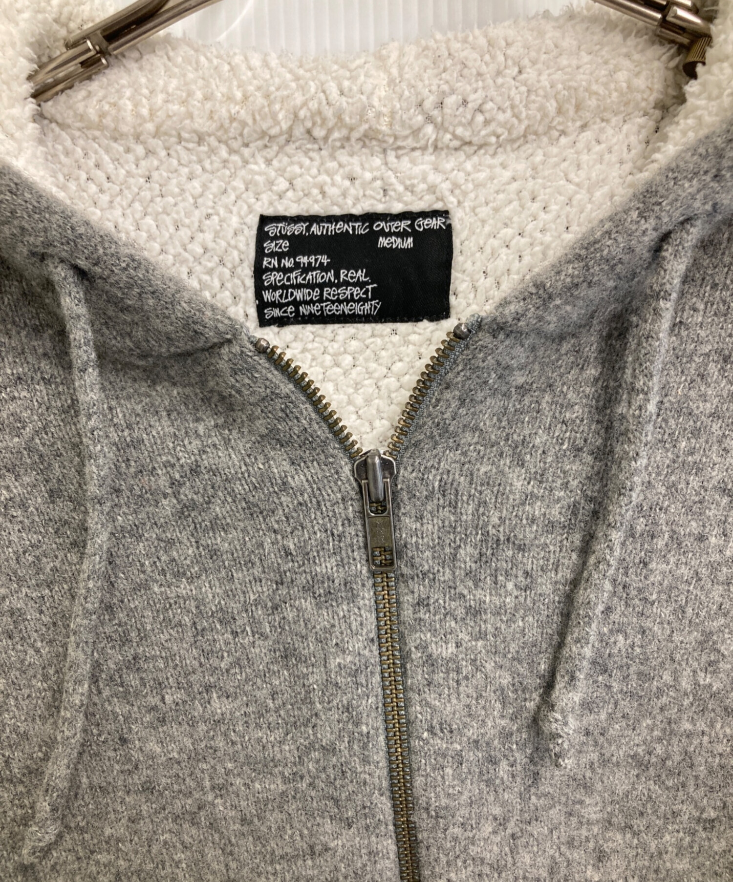 中古・古着通販】stussy (ステューシー) ニットパーカー グレー サイズ