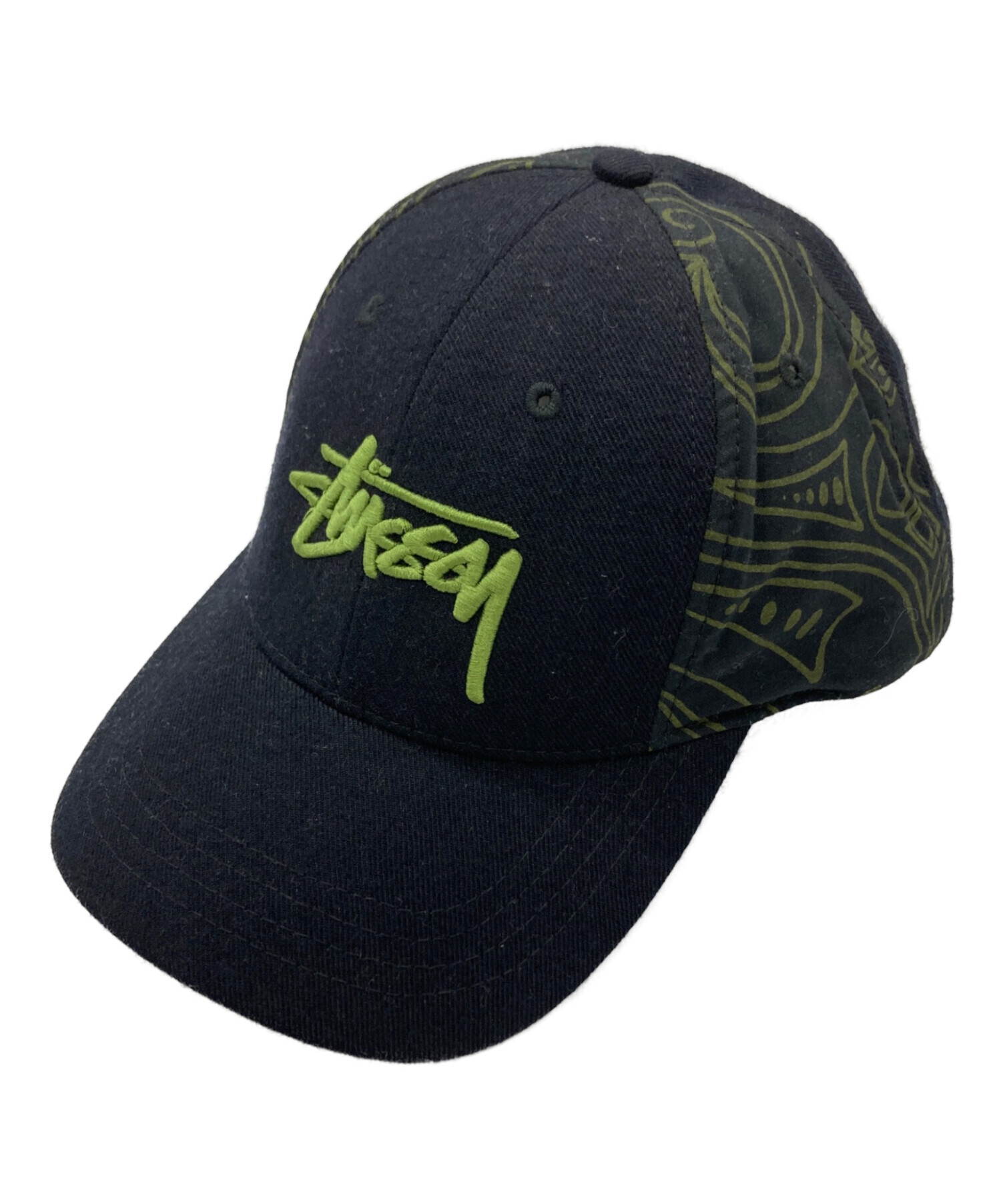 中古・古着通販】stussy (ステューシー) 刺繡ロゴキャップ ブラック 