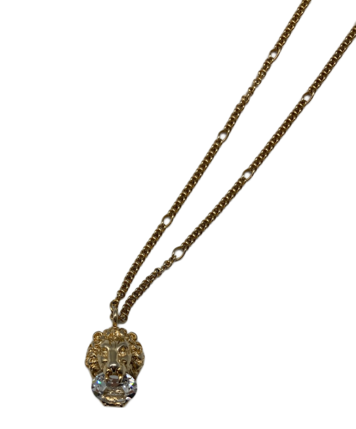 中古・古着通販】GUCCI (グッチ) クリスタルライオンヘッドネックレス