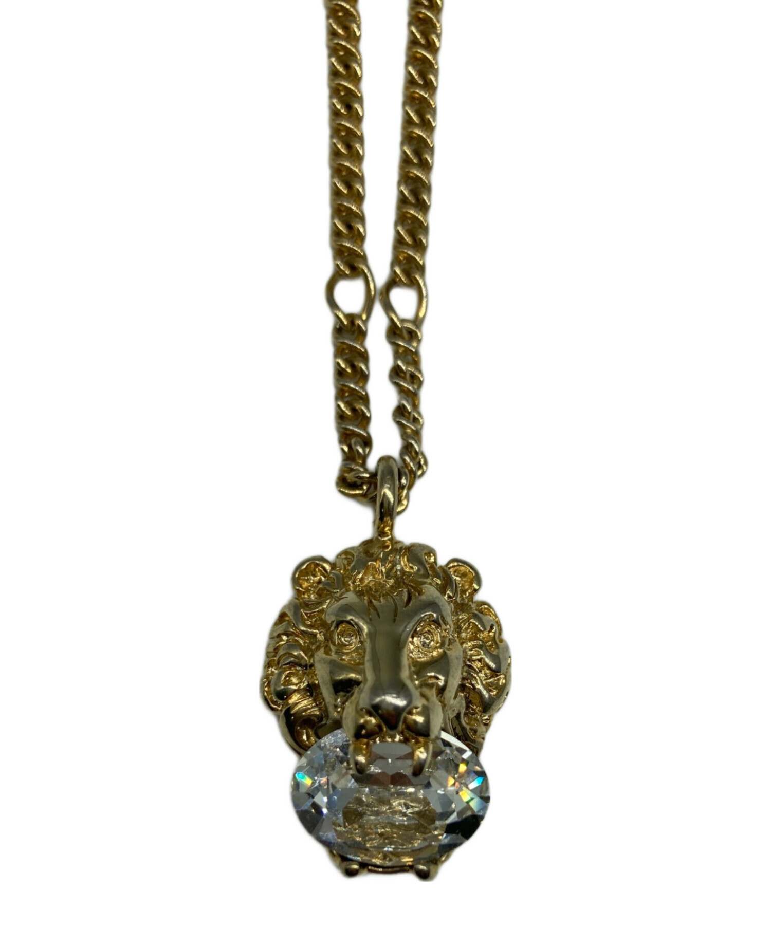 中古・古着通販】GUCCI (グッチ) クリスタルライオンヘッドネックレス