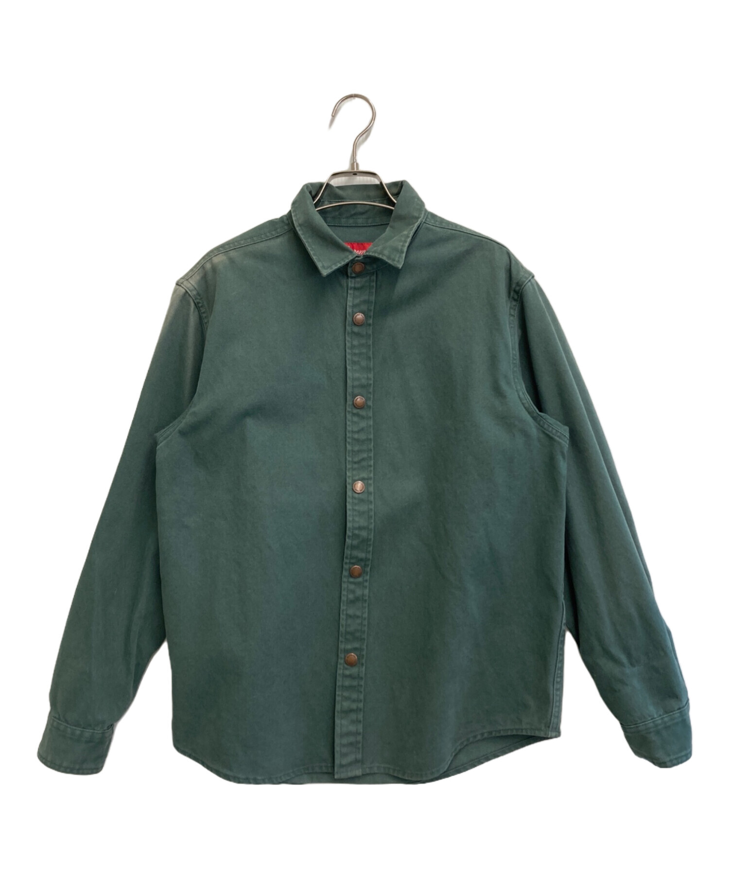 トップス Supreme Logo Taping Work Shirt DarkGreen 中古・古着通販】Supreme (シュプリーム) Logo Taping Work Shirt