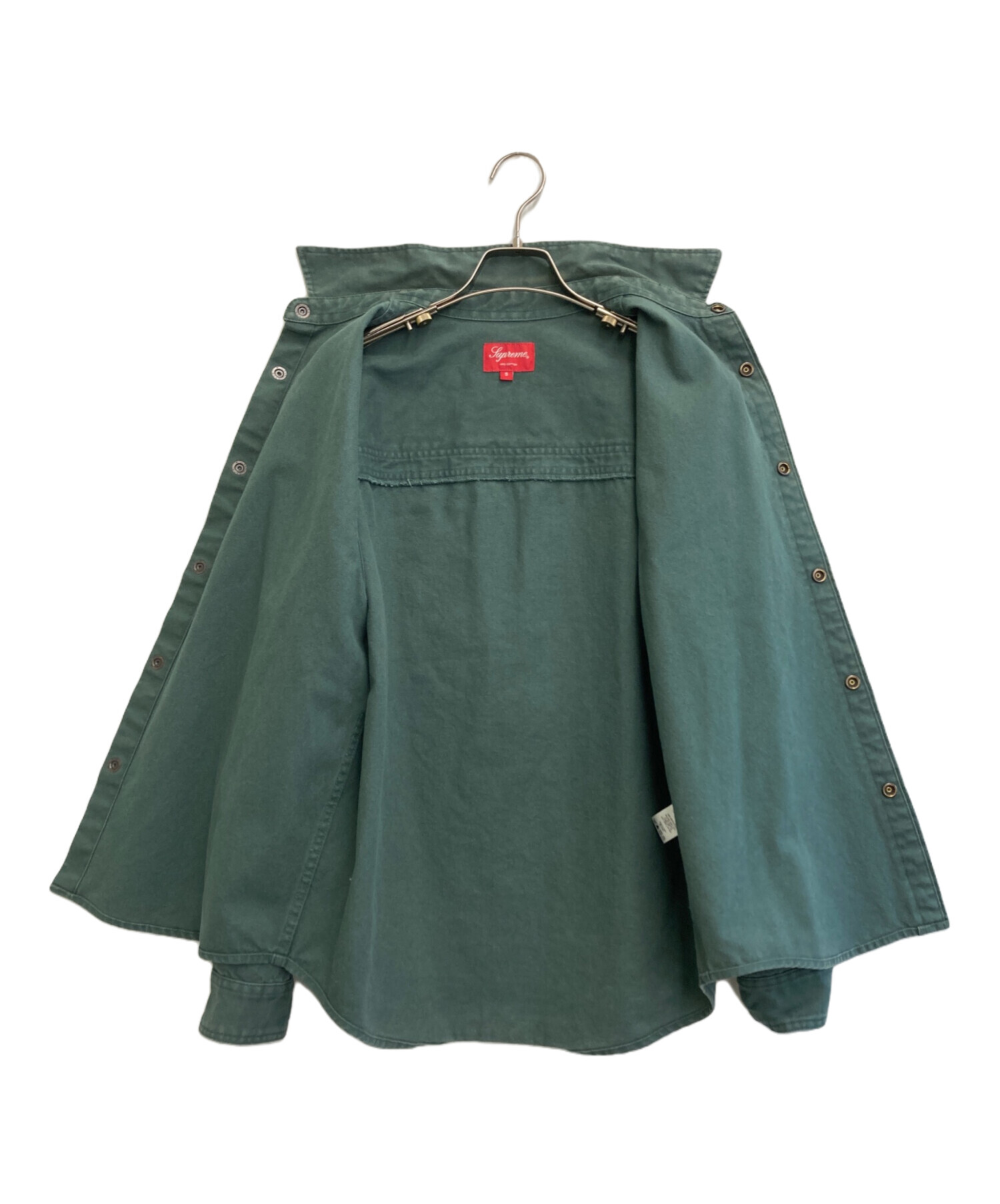 トップス Supreme Logo Taping Work Shirt DarkGreen 中古・古着通販】Supreme (シュプリーム) Logo Taping Work Shirt