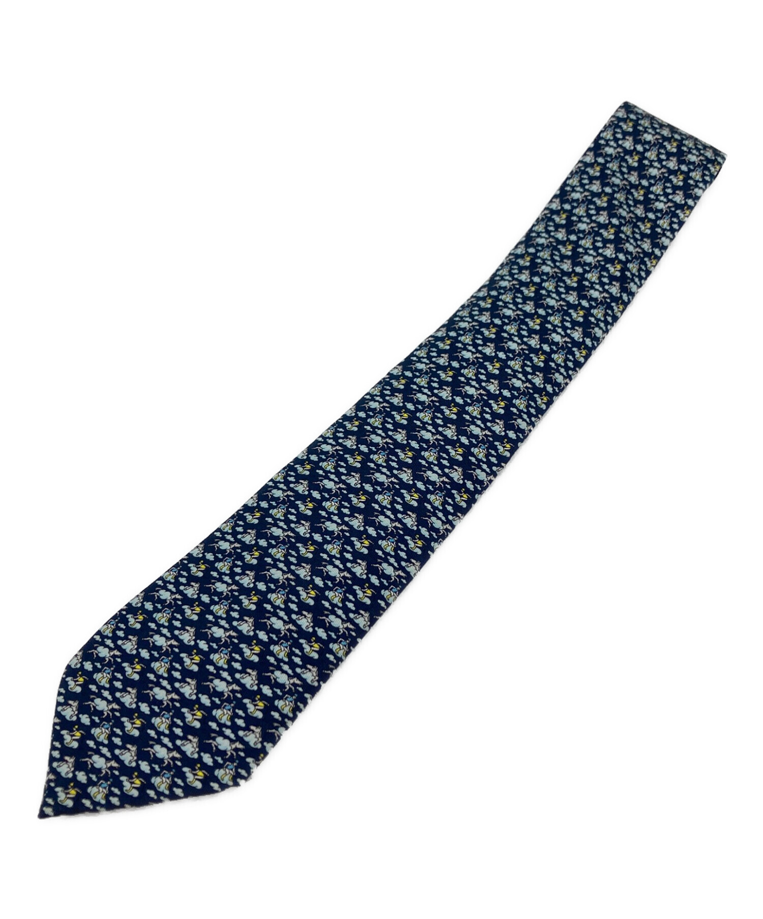 中古・古着通販】HERMES (エルメス) クラウド柄ネクタイ ブルー サイズ