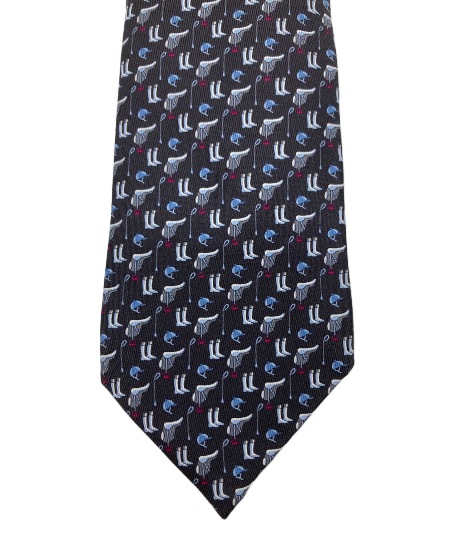 中古・古着通販】HERMES (エルメス) 騎手柄ネクタイ グレー サイズ