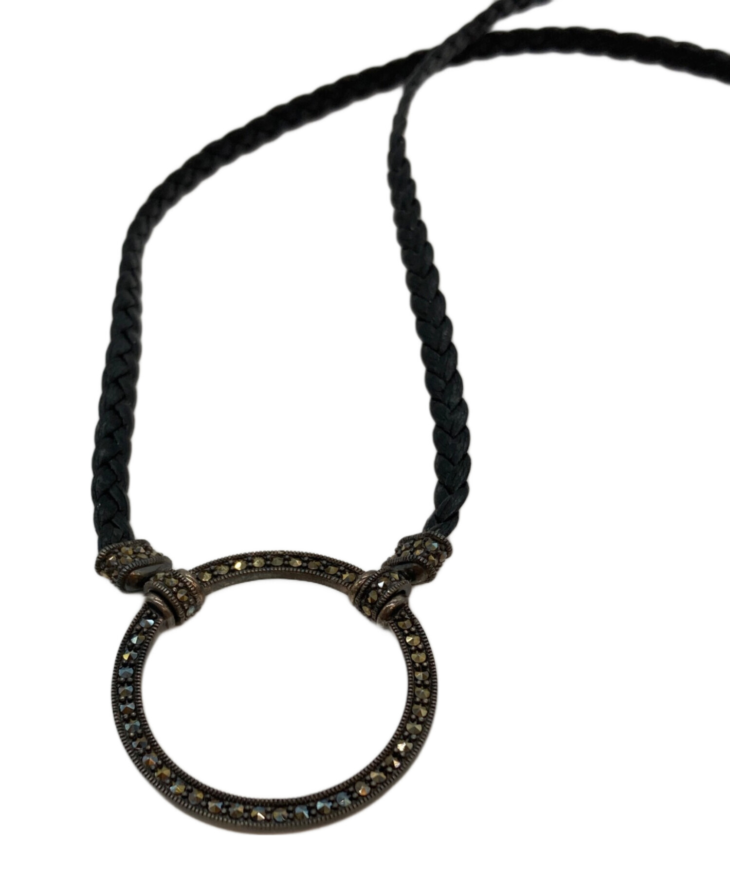 La Loop リング付きネックレス 黒 中古・古着通販】La Loop (ラループ) グラスホルダー ネックレス