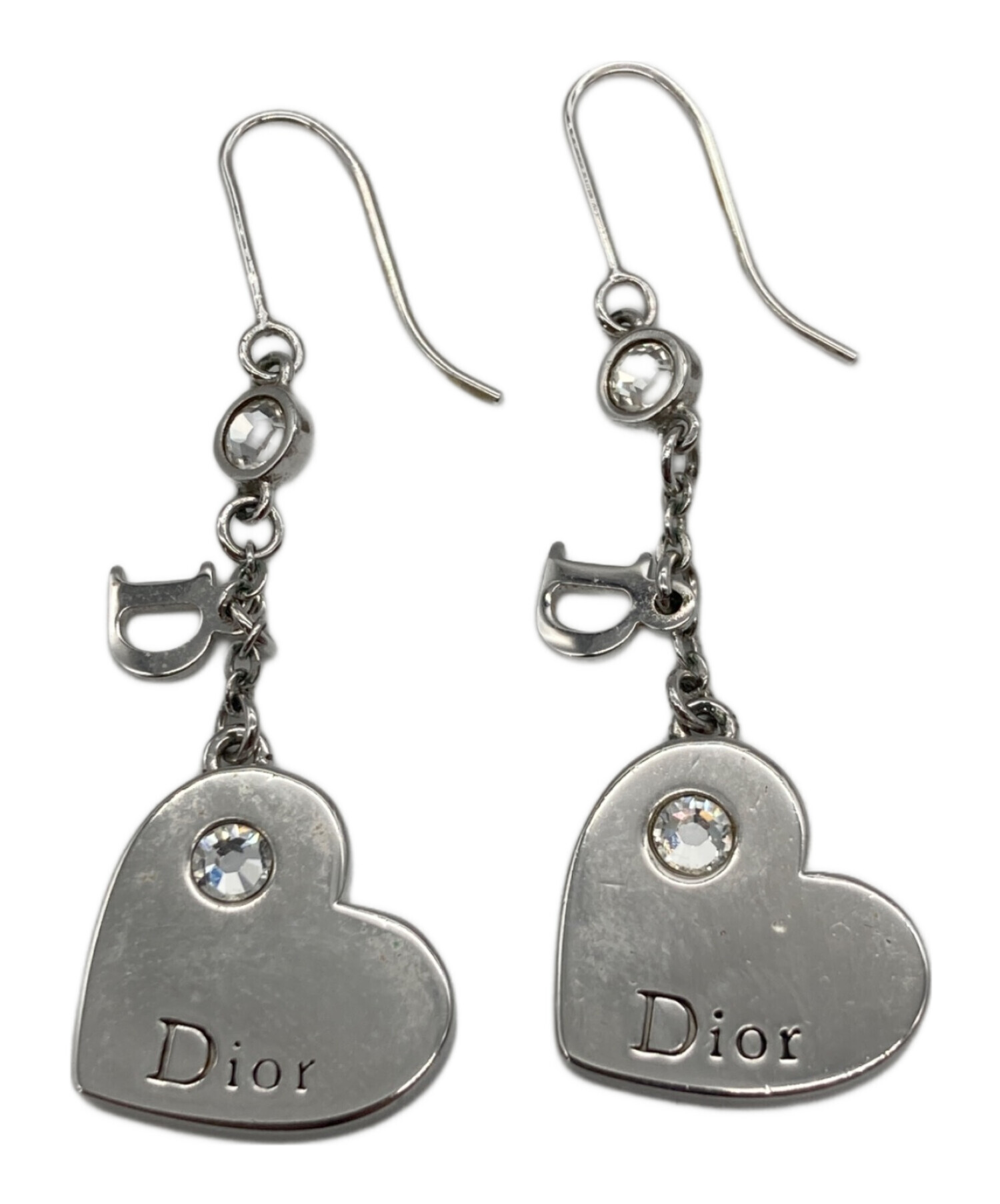 Dior（ディオール） ピアス ハートモチーフ Dロゴ シルバー レディース Christian Dior（クリスチャン・ディオール） ディオール ハート Dロゴ