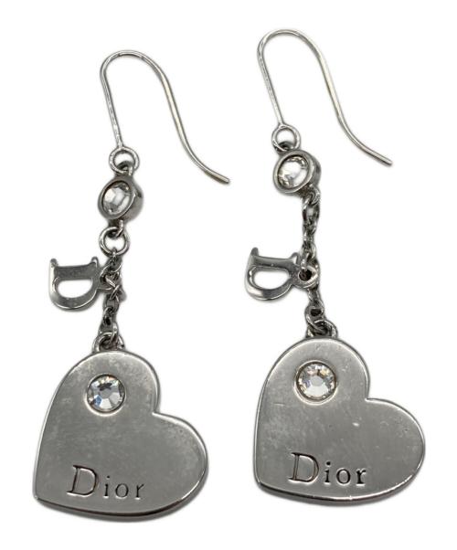 ChristianDior　クリスタル付きハート型シルバーピアス 3062002746130880_01_7062w.jpeg
