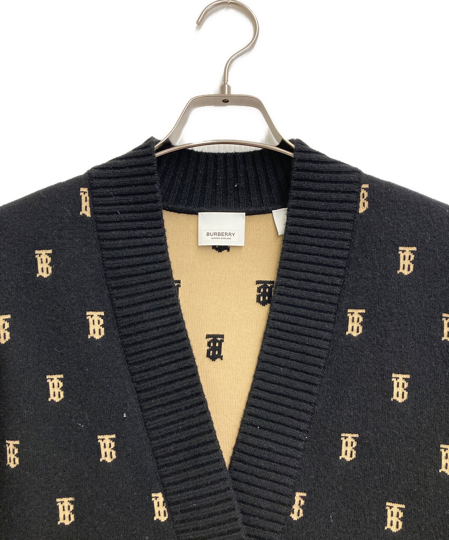 BURBERRY ブラック カーディガン S 中古・古着通販】BURBERRY (バーバリー) TBモノグラム ニット