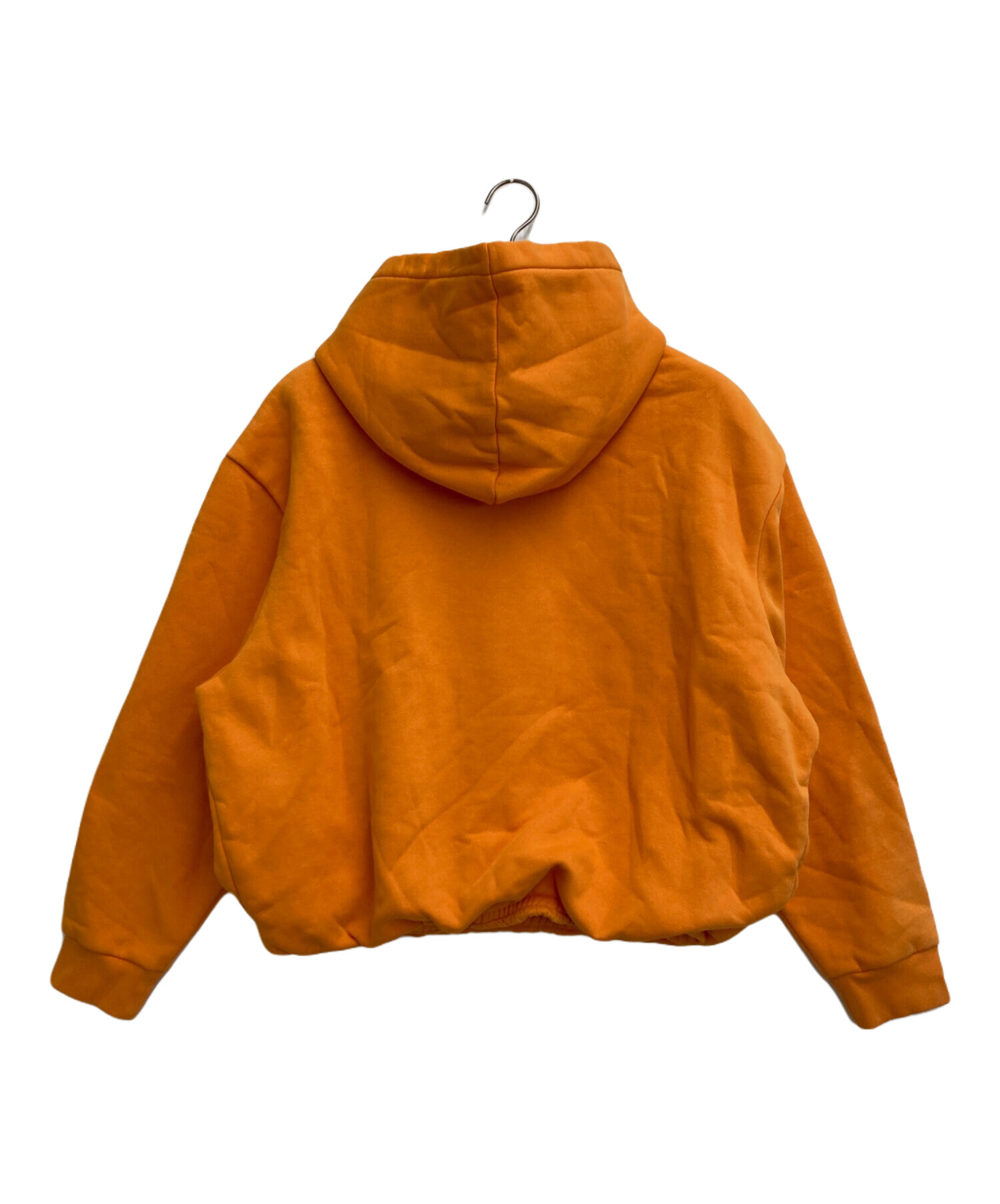 モンクレール SWEATSHIRT スウェット 裏起毛 ロゴ オレンジ 中古・古着通販】MONCLER (モンクレール) 刺繍ロゴパーカー オレンジ