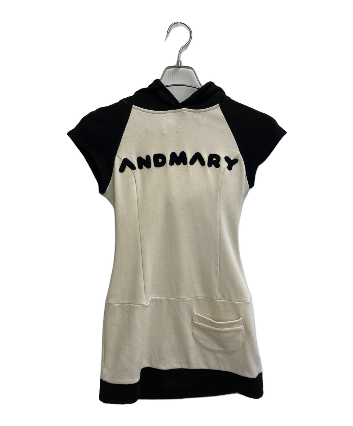 中古・古着通販】ANDMARY (アンドマリー) 半袖パーカー ホワイト 