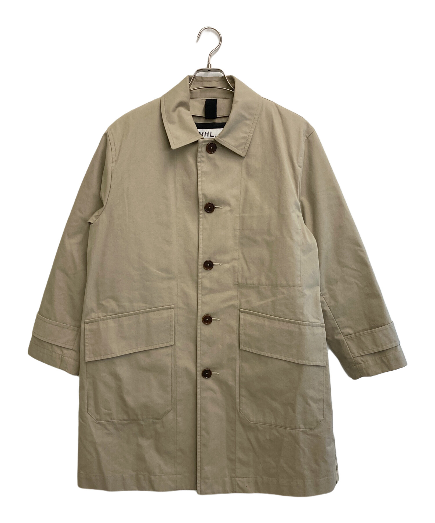 MHL.⁄PROOFED COTTON NYLON TWILL COAT (BEIGE) MHL | エムエイチエル 
