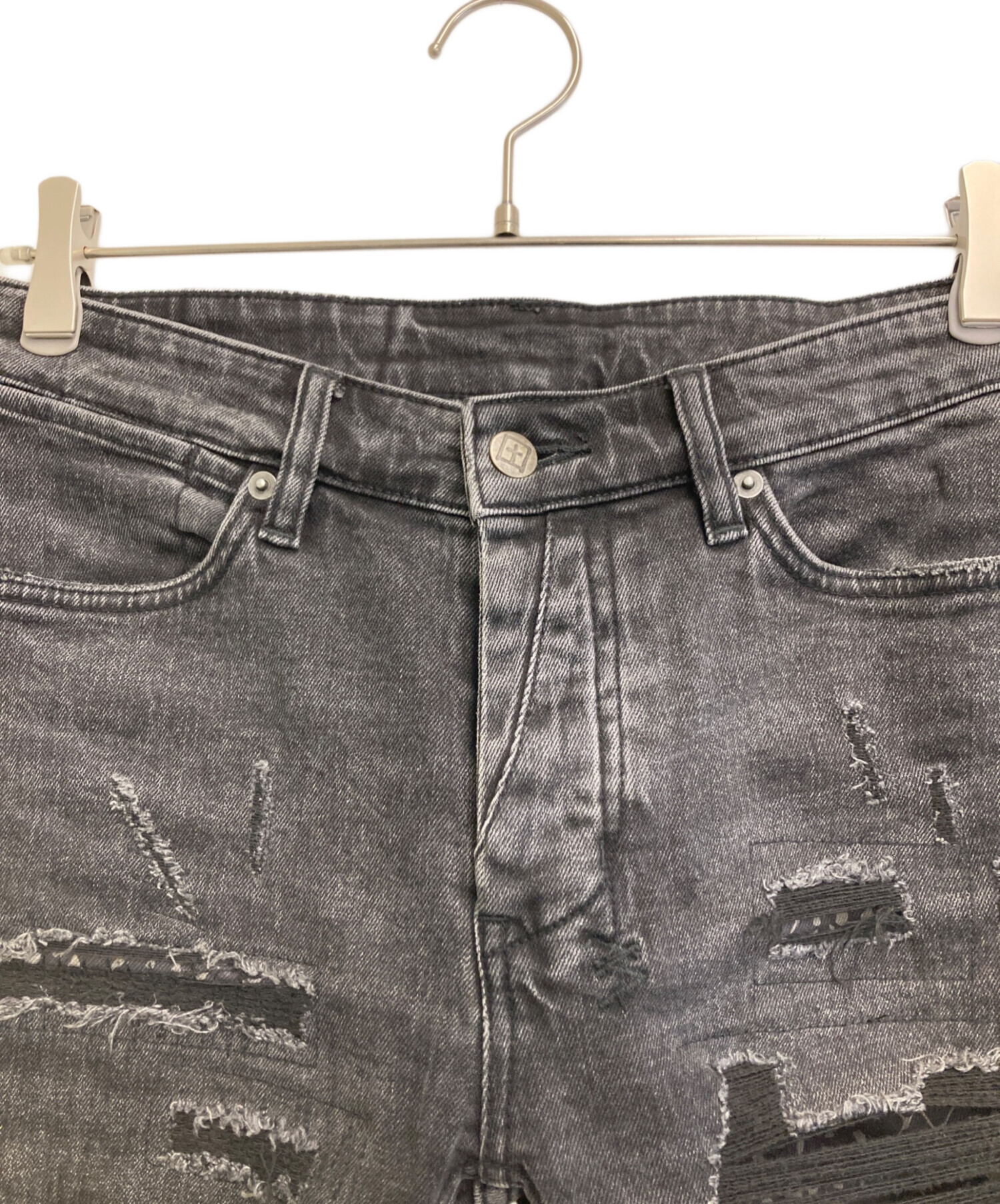 中古・古着通販】Ksubi (スビ) ダメージデニムパンツ ブラック サイズ