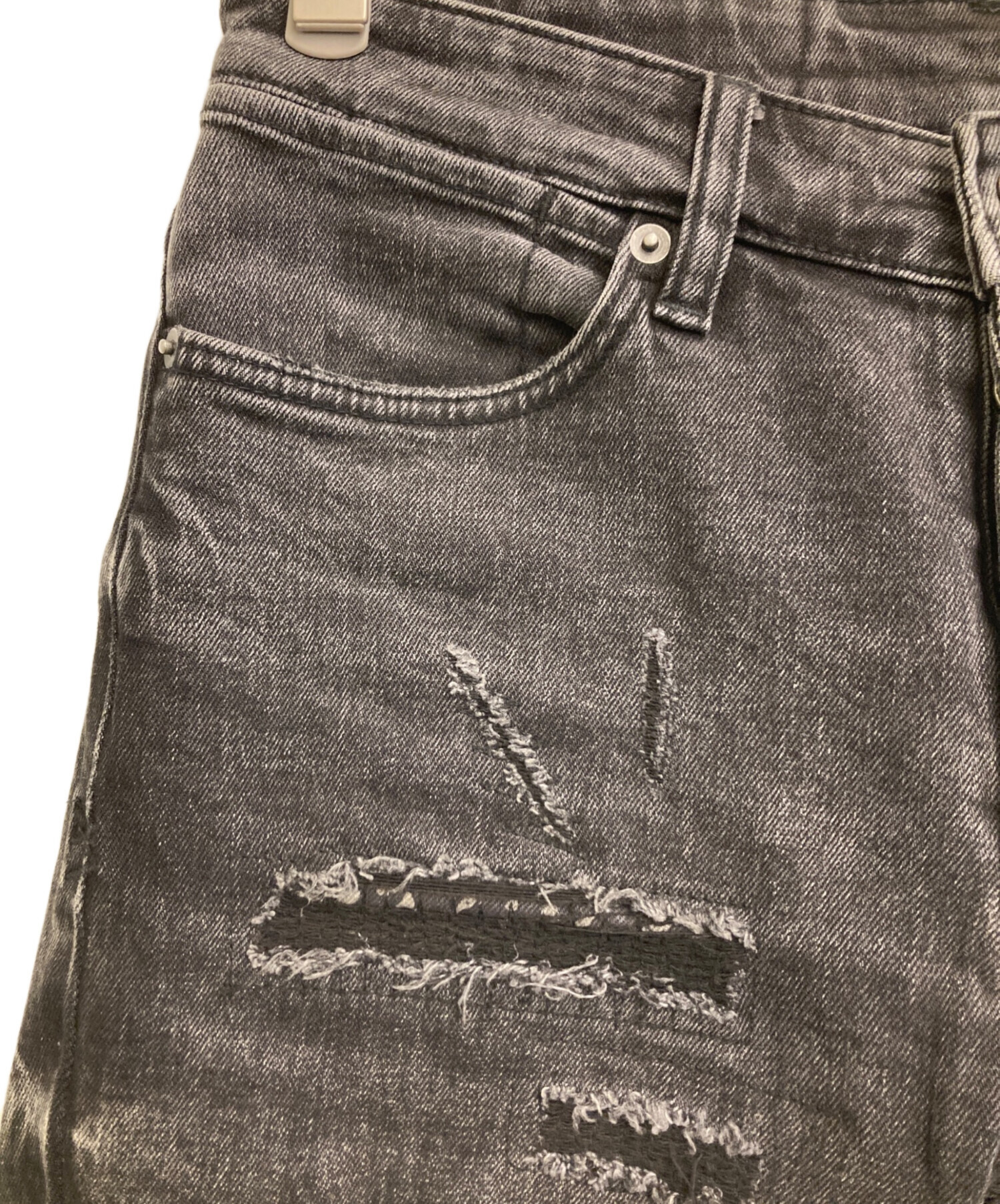 中古・古着通販】Ksubi (スビ) ダメージデニムパンツ ブラック サイズ