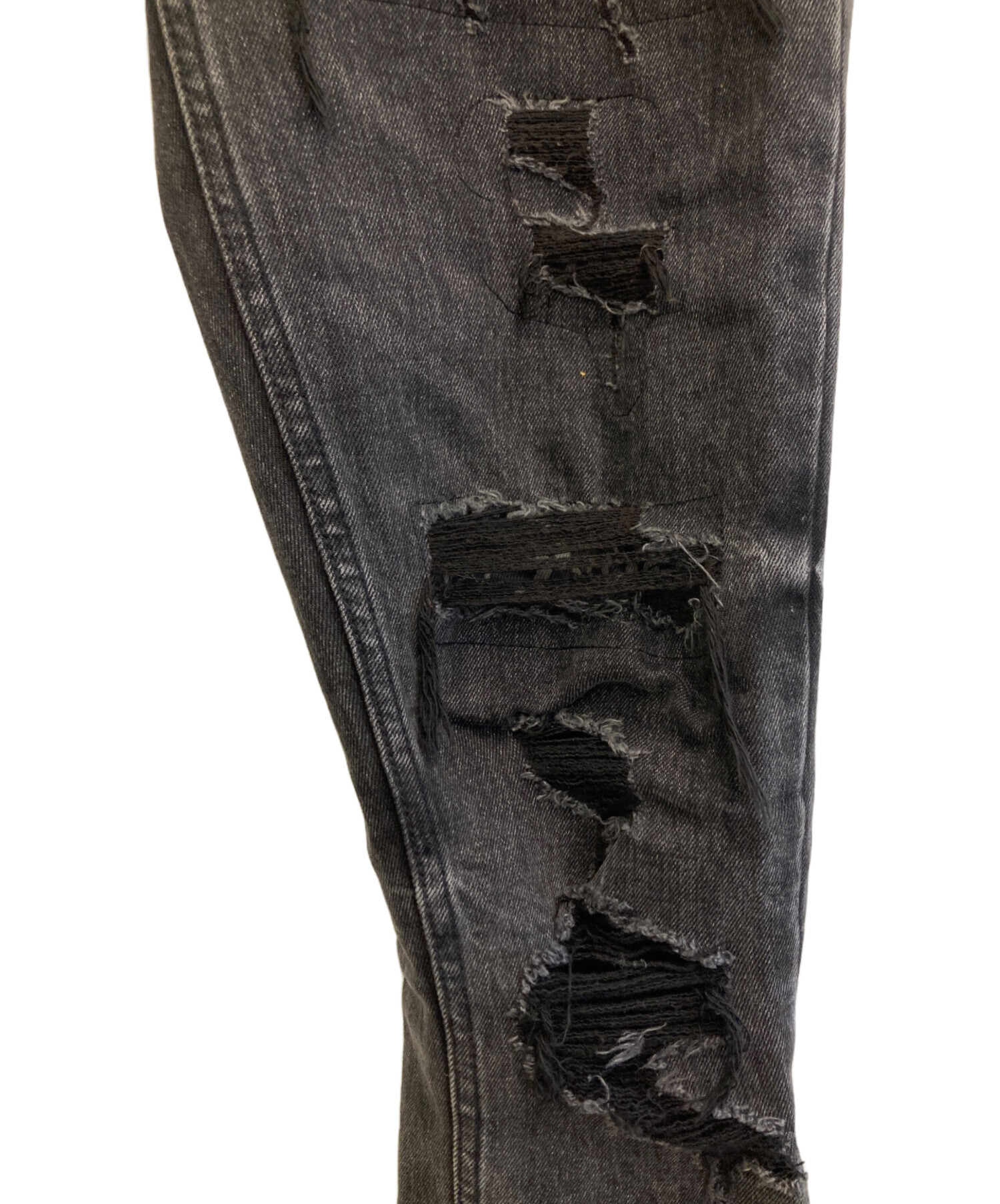 中古・古着通販】Ksubi (スビ) ダメージデニムパンツ ブラック サイズ