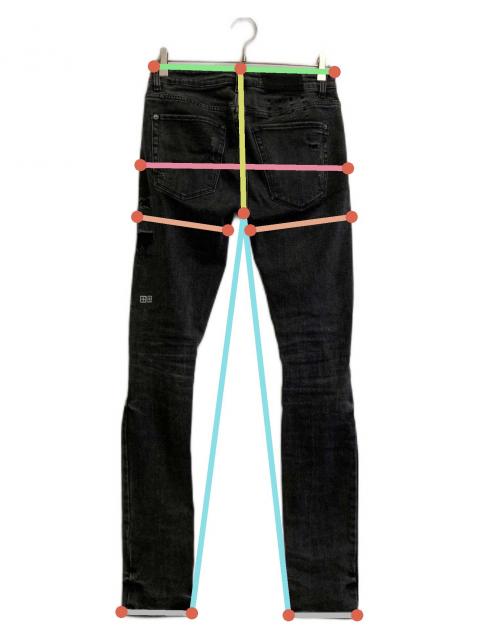 中古・古着通販】Ksubi (スビ) ダメージデニムパンツ ブラック サイズ