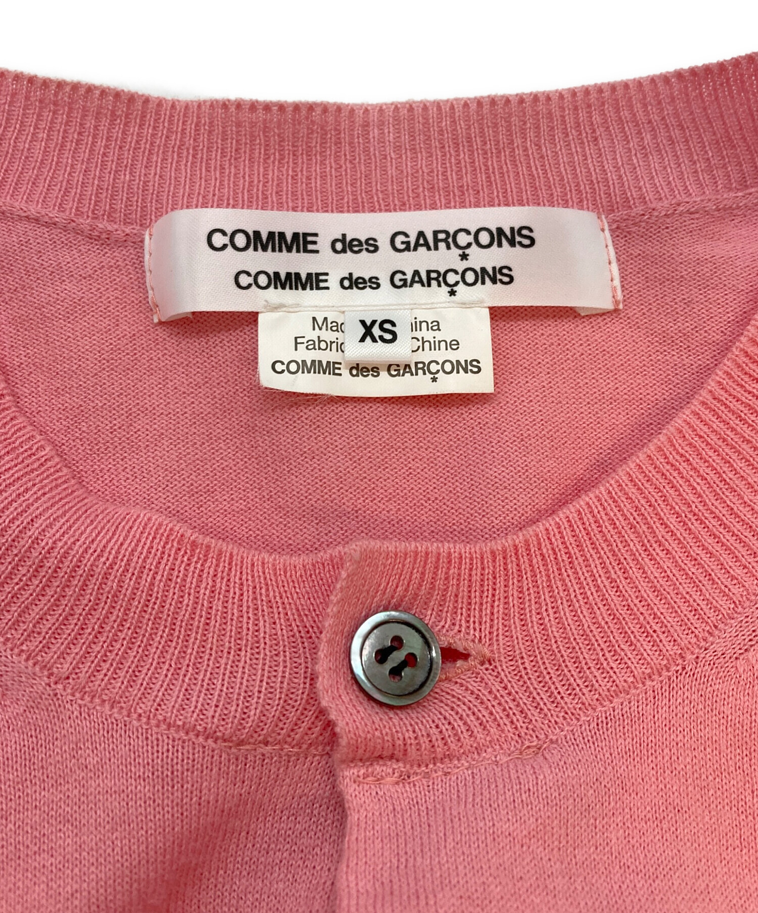 COMMEdesGARCONSHOMMEギャルソンオムピンクボタン付カーディガン 中古・古着通販】COMME des GARCONS COMME des GARCONS