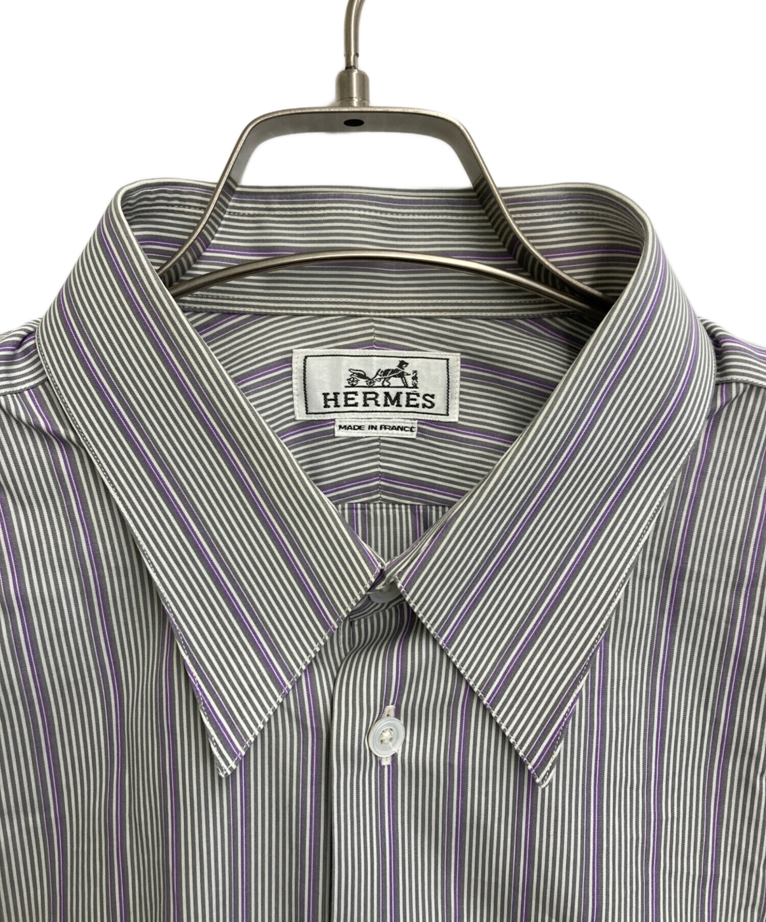 中古・古着通販】HERMES (エルメス) セリエボタンストライプコットン