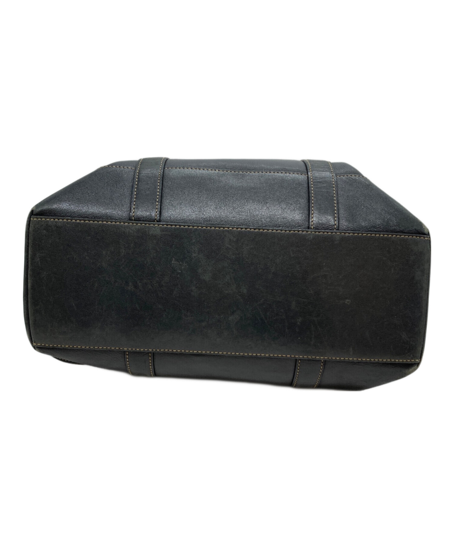 中古・古着通販】COACH (コーチ) レザートートバッグ ブラック