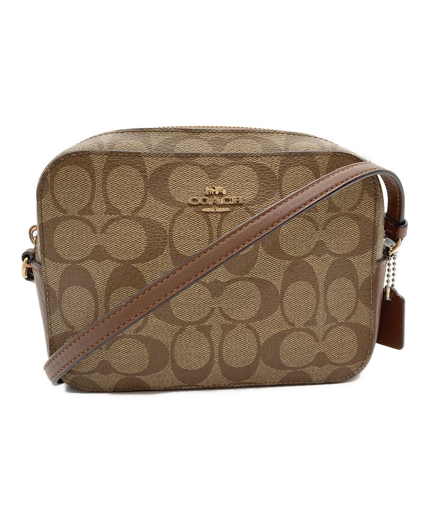 Coach ショルダーバッグ ブラウン　シグネチャー　新品未使用品 中古・古着通販】COACH (コーチ) シグネチャーショルダーバッグ