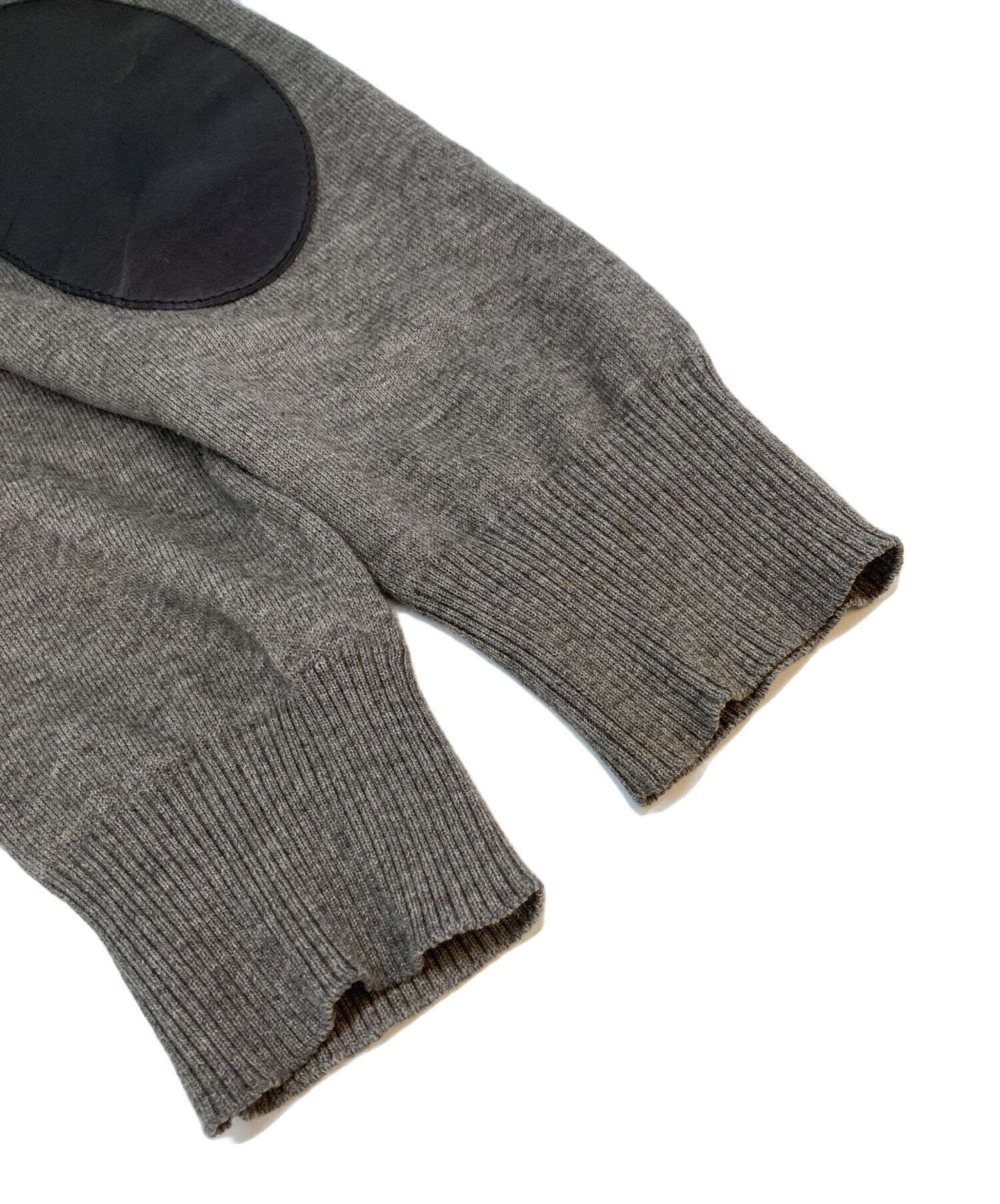 【人気】MM6 エルボーパッチ　ウールカーディガン グレー 中古・古着通販】Maison Margiela (メゾンマルジェラ) エルボーパッチ