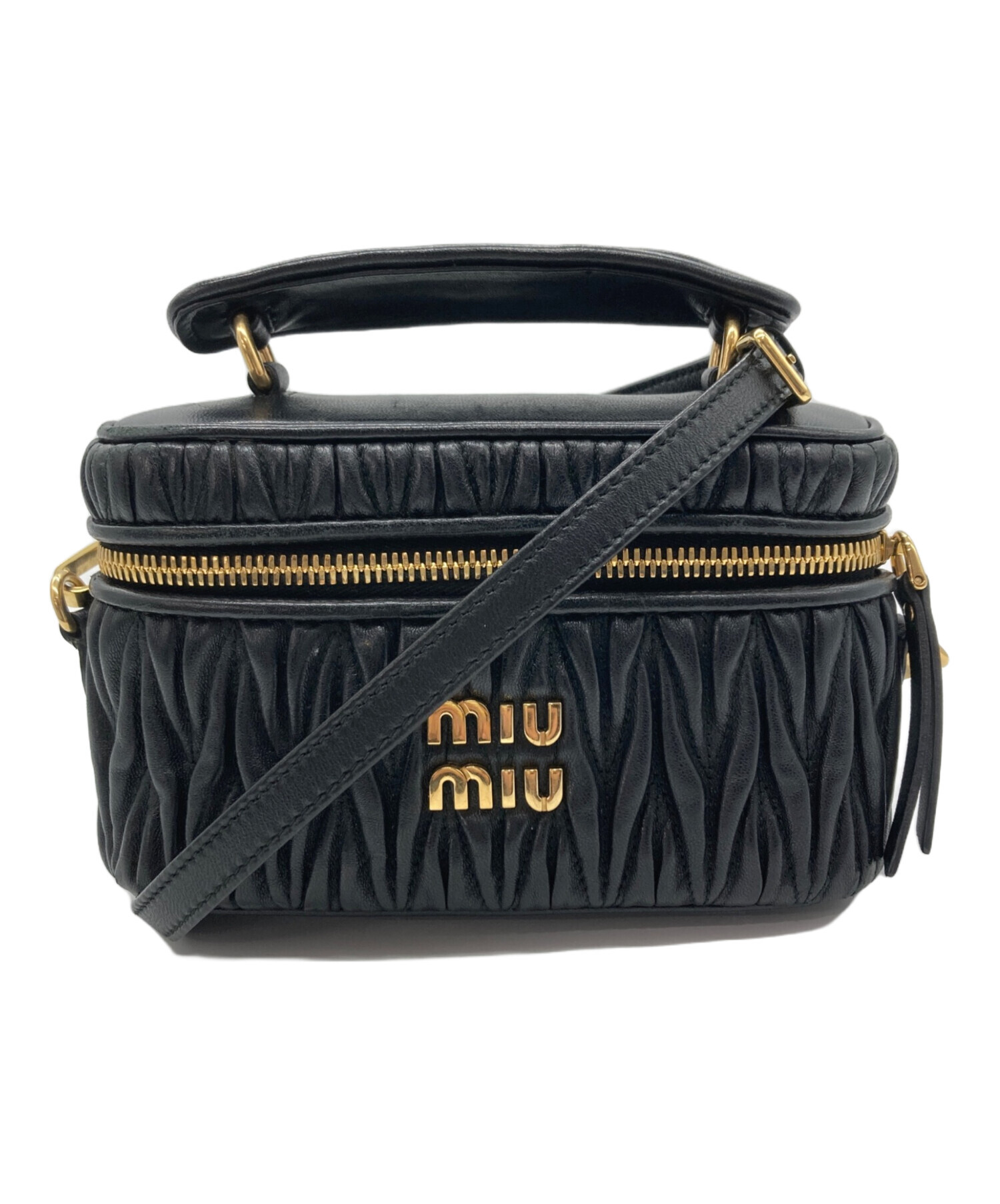 miu miu ブラック マテラッセ ショルダーバッグ MIU ブラック Miu miu miu ブラック マテラッセ ショルダーバッグ MIU ブラック Miu