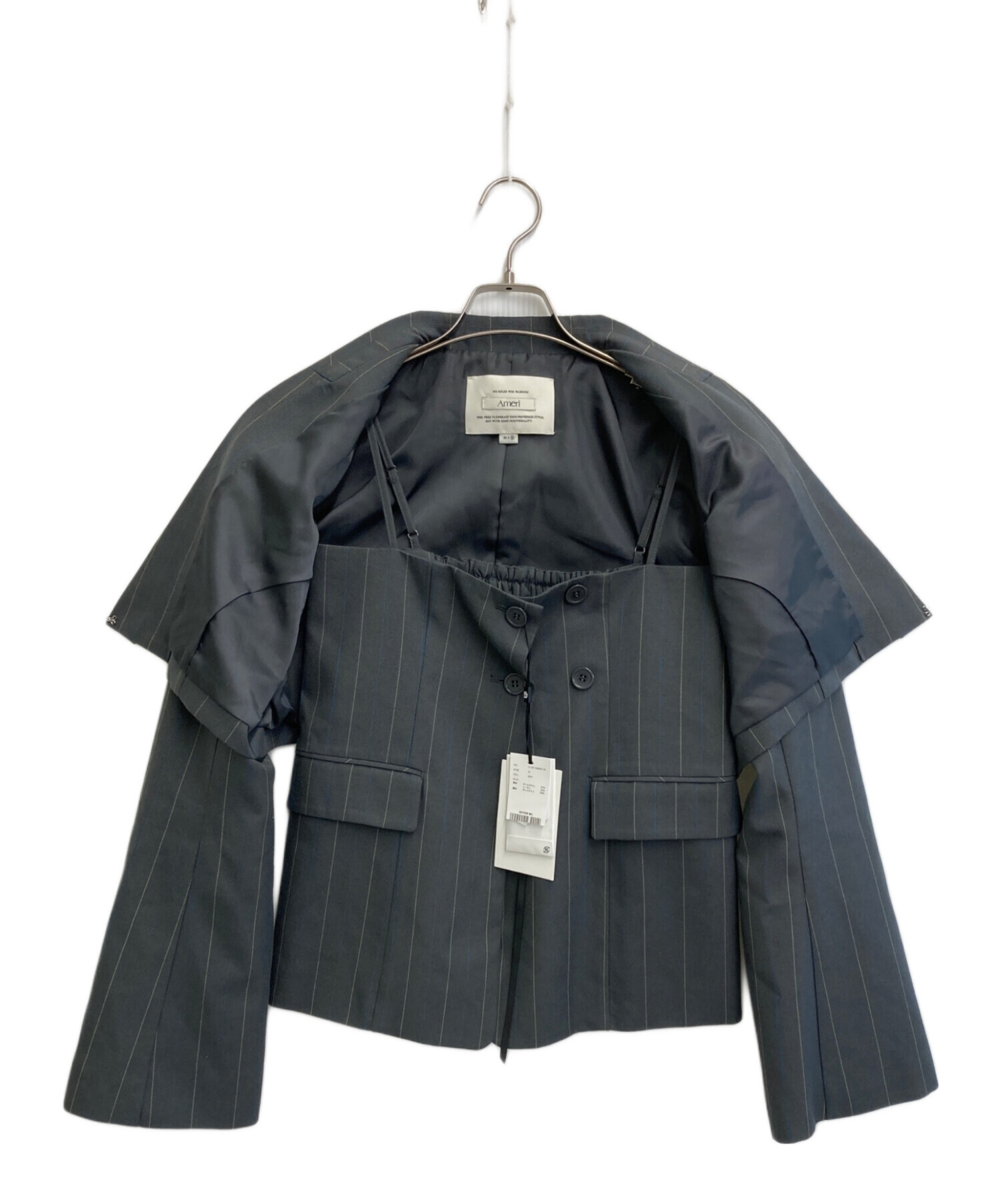 中古・古着通販】AMERI (アメリ) 26SS DEFORMATION PINSTRIPE JACKET