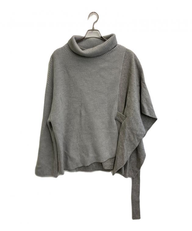 タグ付き　近年　ADORE アドーア　エアーストレッチニット　グレー 中古・古着通販】ADORE (アドーア) ニット切替ポンチョ グレー サイズ