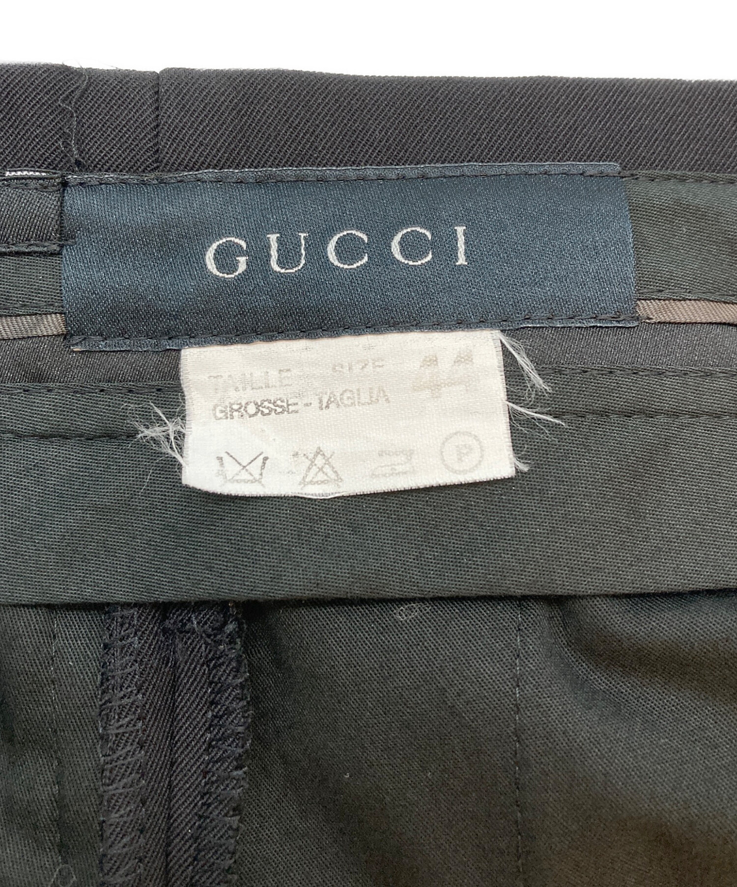 中古・古着通販】GUCCI (グッチ) ウールスラックス ブラック サイズ:44