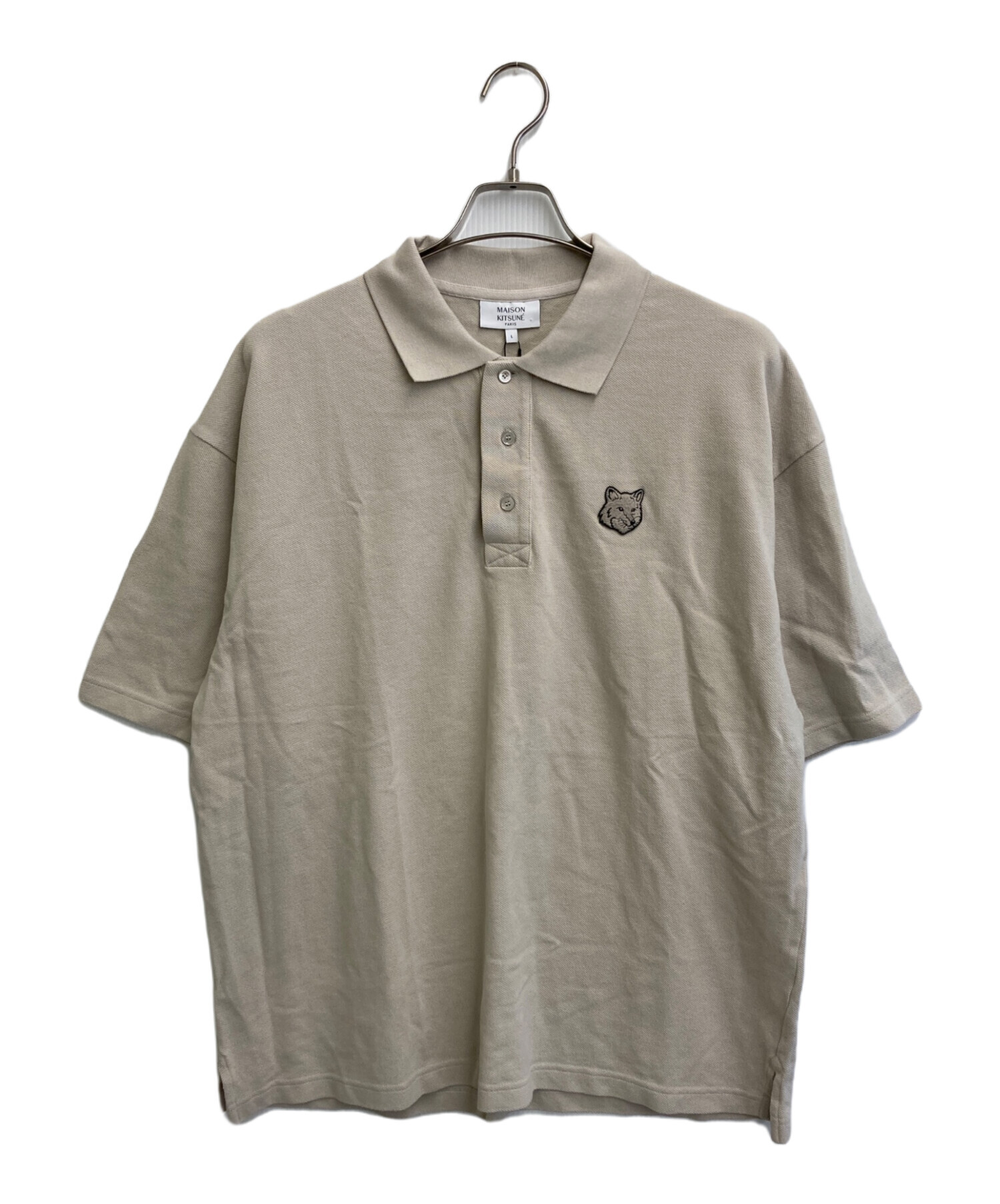 【新品】Maison kitsune メゾンキツネ 半袖ポロシャツ グレー XL MAISON KITSUNE（メゾン キツネ） ポロシャツ BOLD FOX HEAD