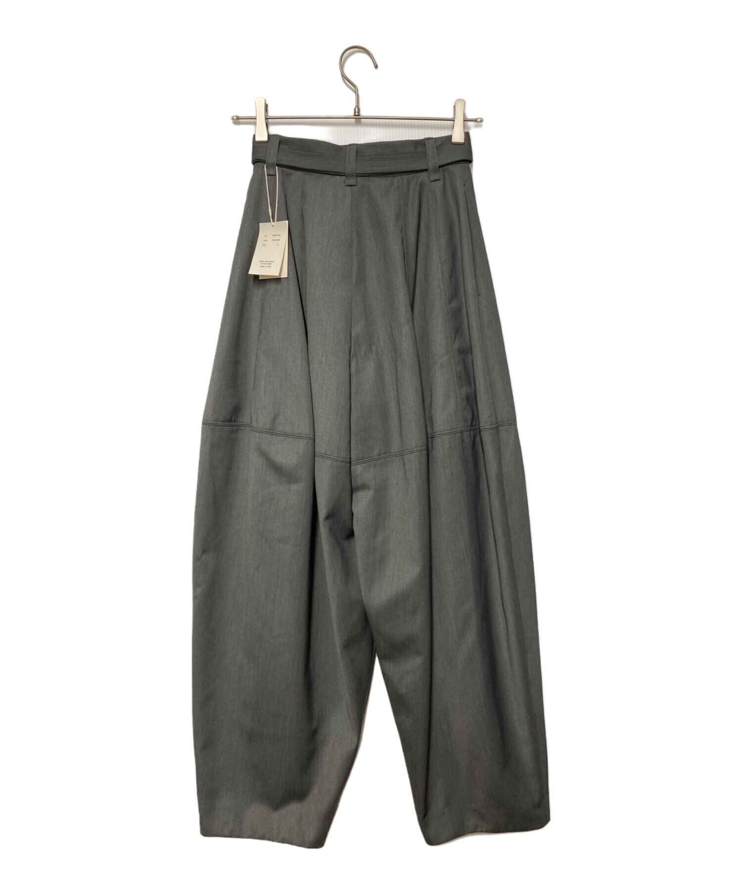 中古・古着通販】louren (ローレン) waist belt volume pants グレー 