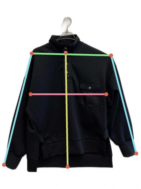 中古・古着通販】Ujoh (ウジョー) 異素材コンビスウェット ブラック