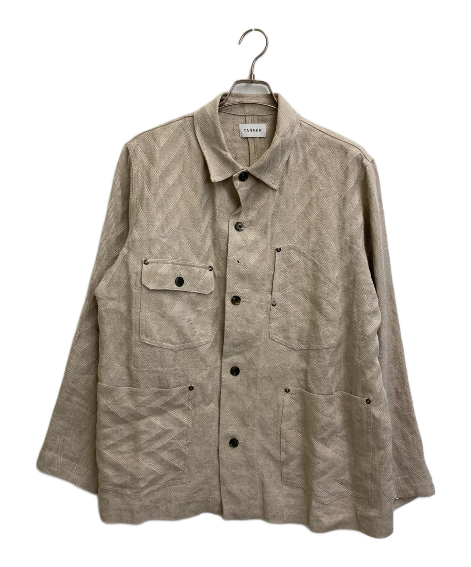 TANAKA / タナカ NO COLLAR WORK JACKET サテン ノーカラー ワーク 