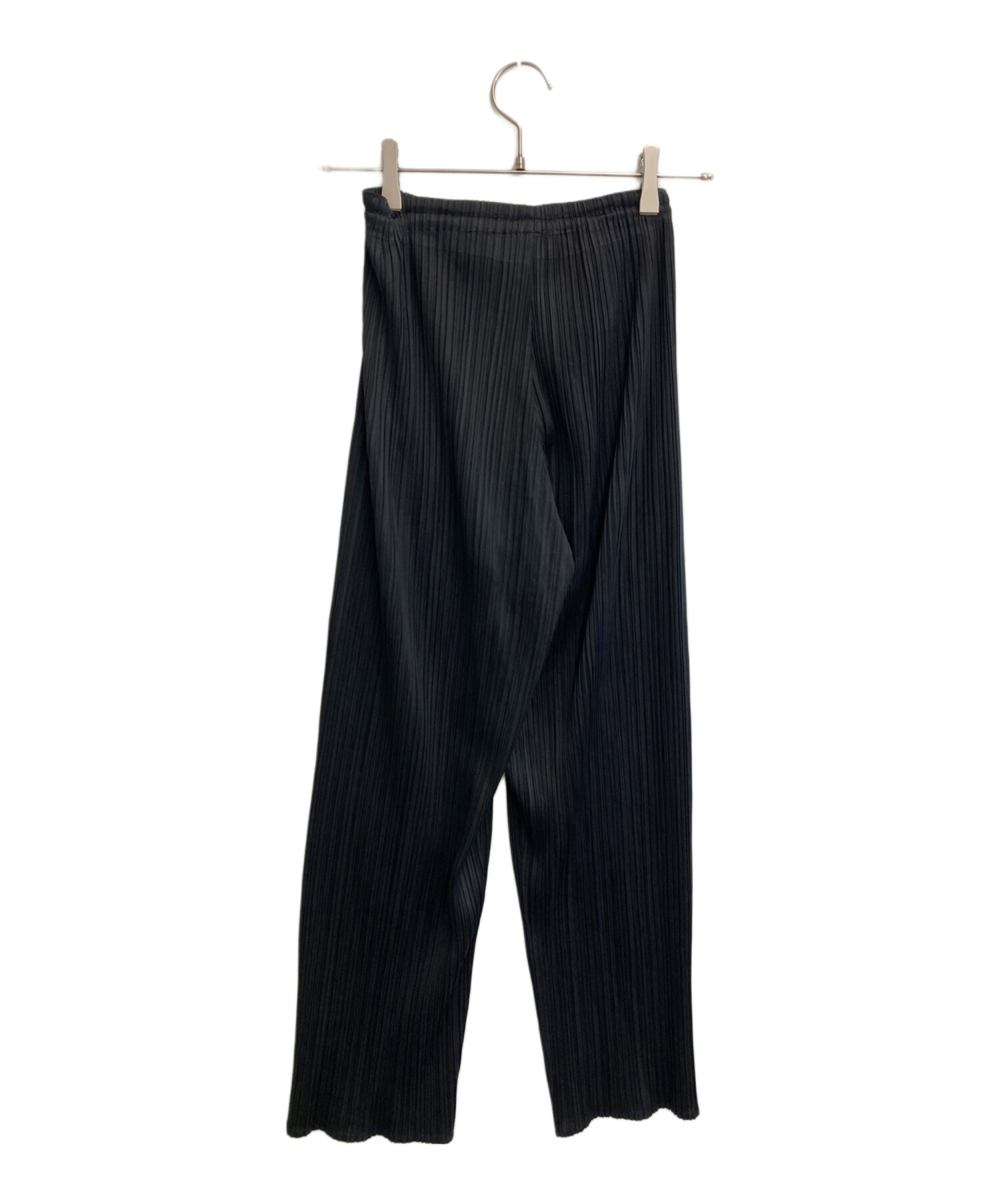 ISSEY MIYAKE プリーツパンツ サイズ2 ブラック 中古・古着通販】ISSEY MIYAKE (イッセイミヤケ) プリーツパンツ