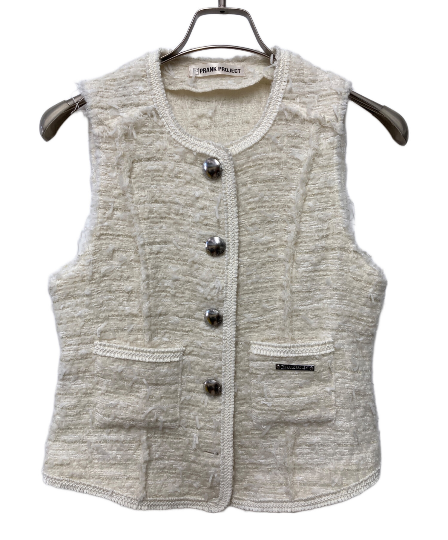 PRANK PROJECT ダメージフリンジツイードジレ 中古・古着通販】PRANK PROJECT (プランクプロジェクト) Tweed Vest