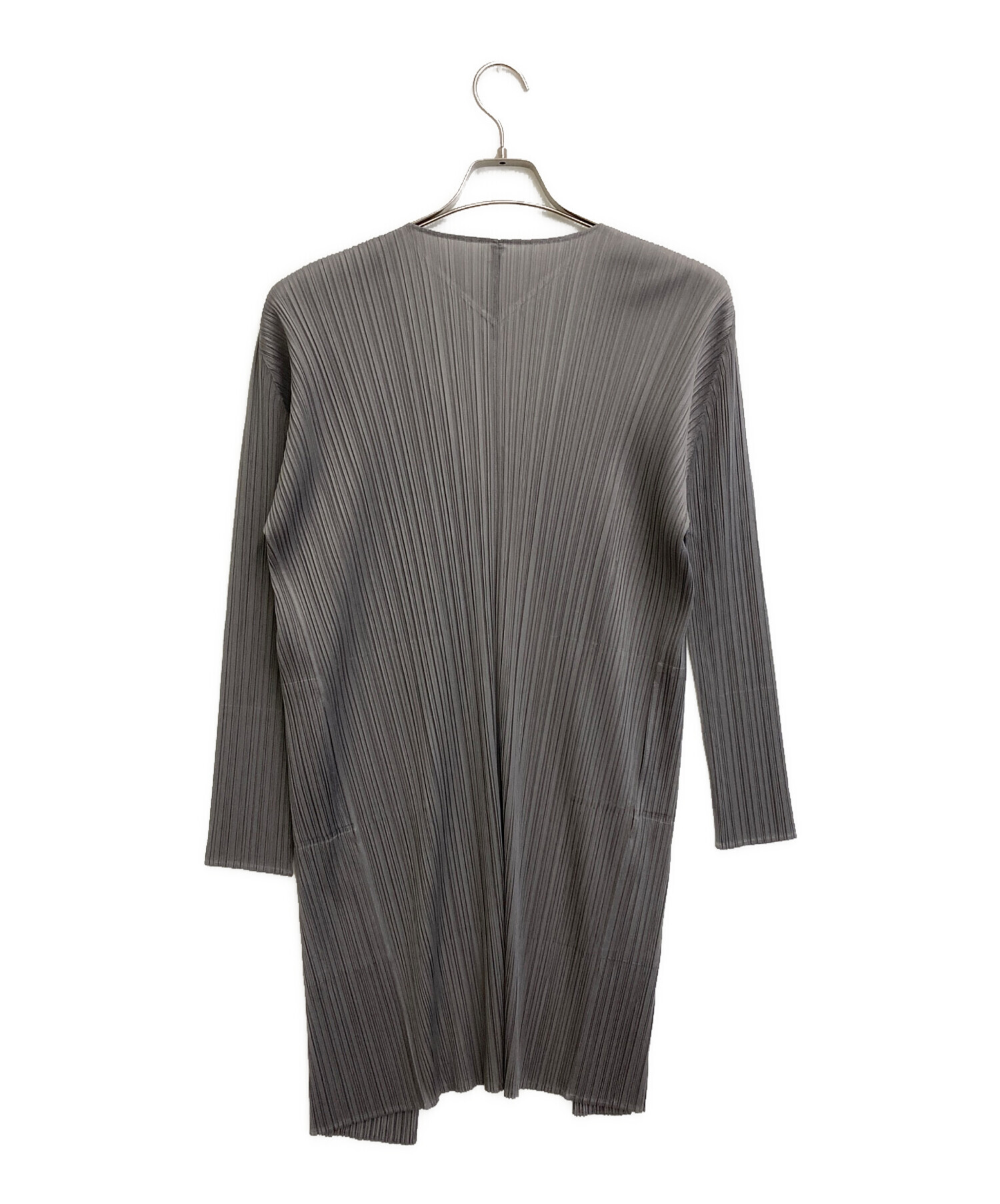 PLEATS PLEASE プリーツデザイン長袖シャツ サイズ3 グレー 中古・古着通販】PLEATS PLEASE (プリーツプリーズ) プリーツ